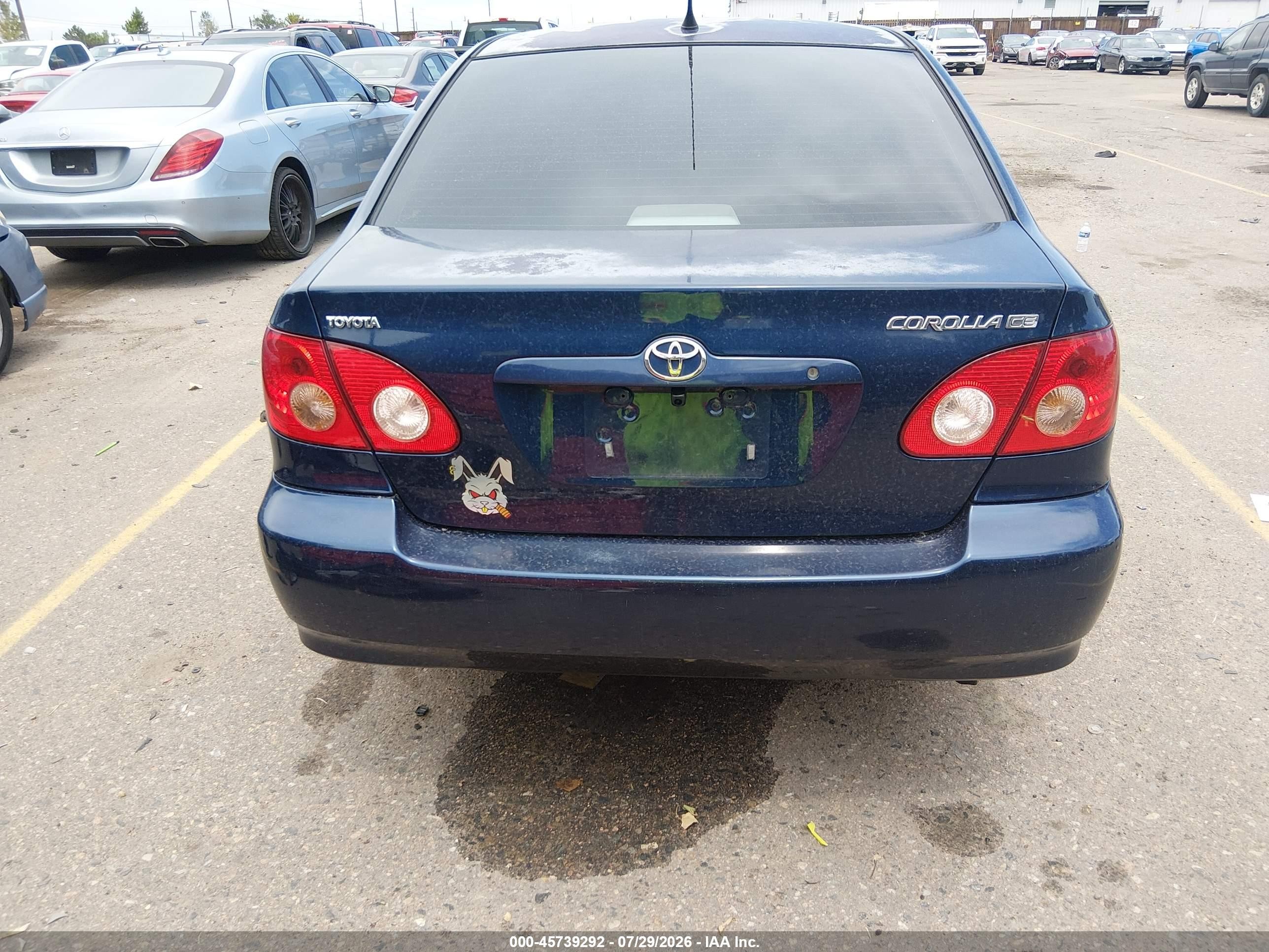2006 Toyota Corolla Ce Blue vin: 2T1BR32E36C686588