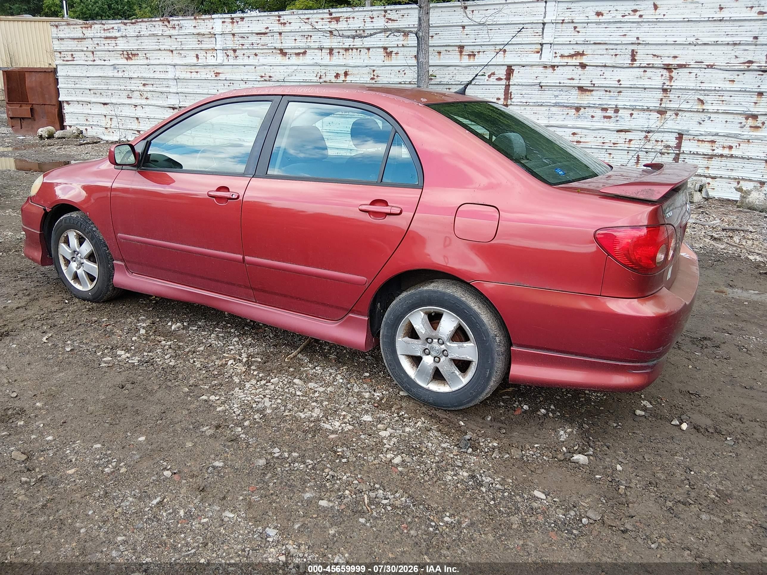 2007 Toyota Corolla S Red vin: 2T1BR32E37C777507