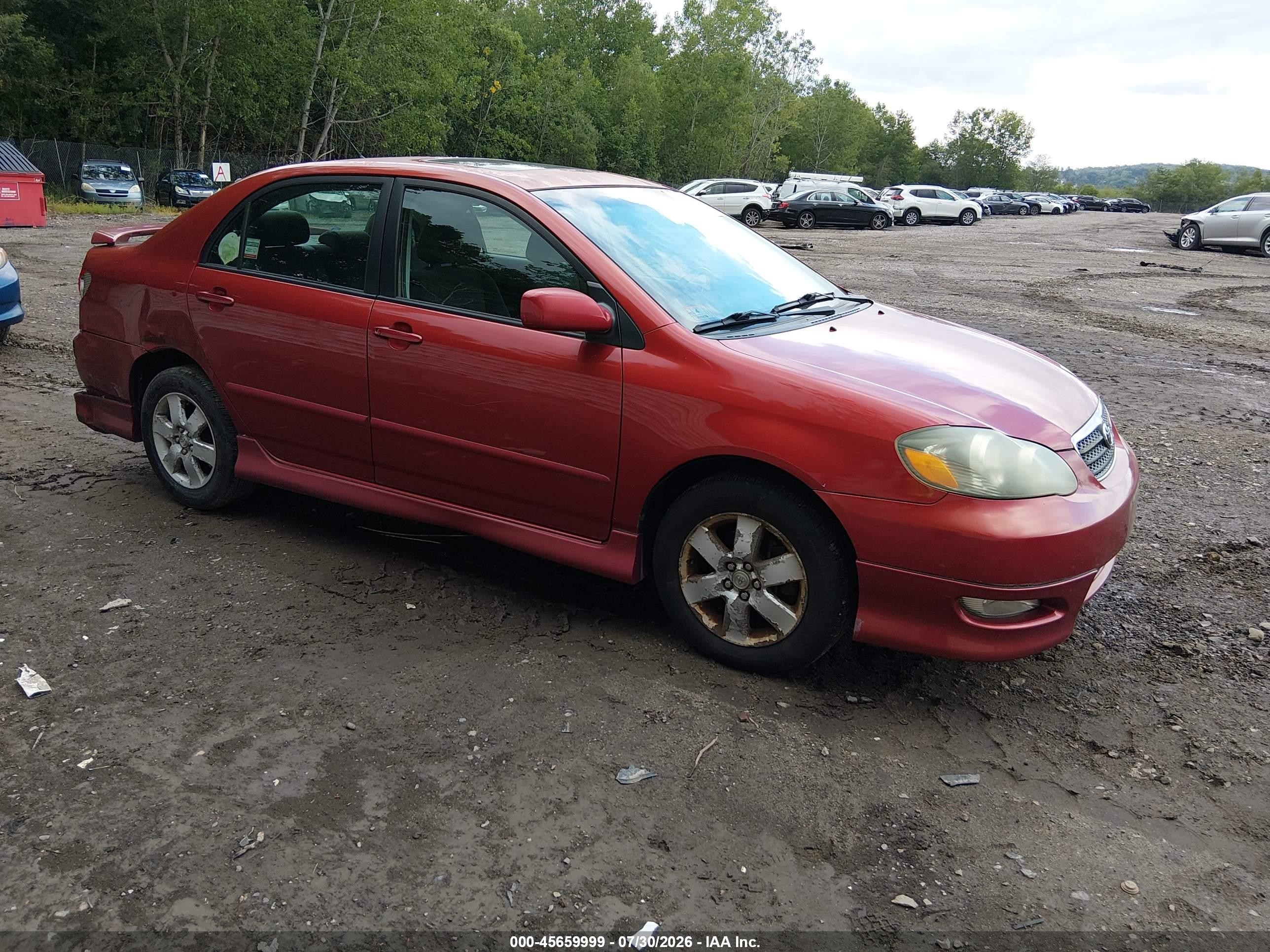 2007 Toyota Corolla S Red vin: 2T1BR32E37C777507