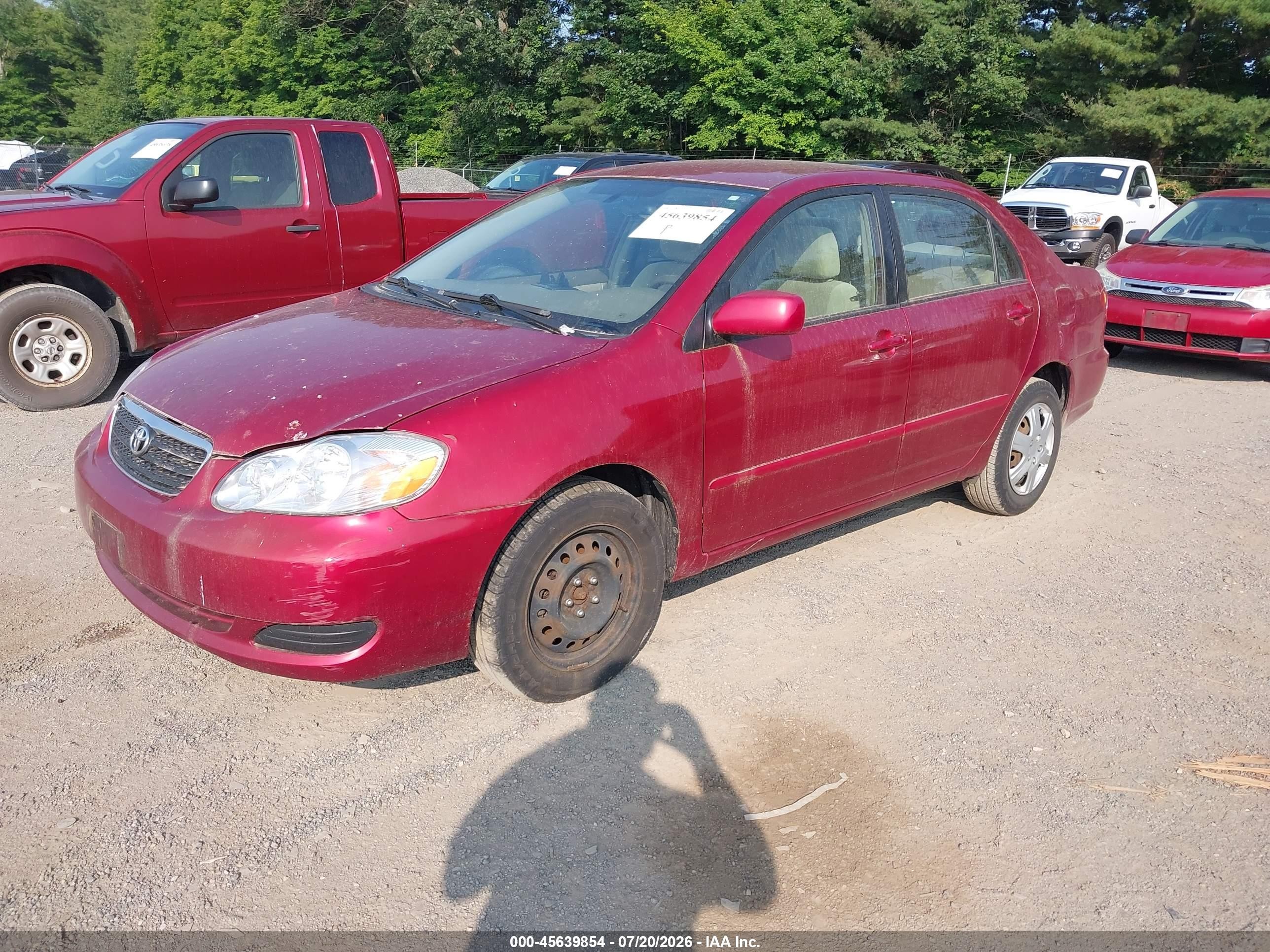 2007 Toyota Corolla Le Red vin: 2T1BR32E37C826642