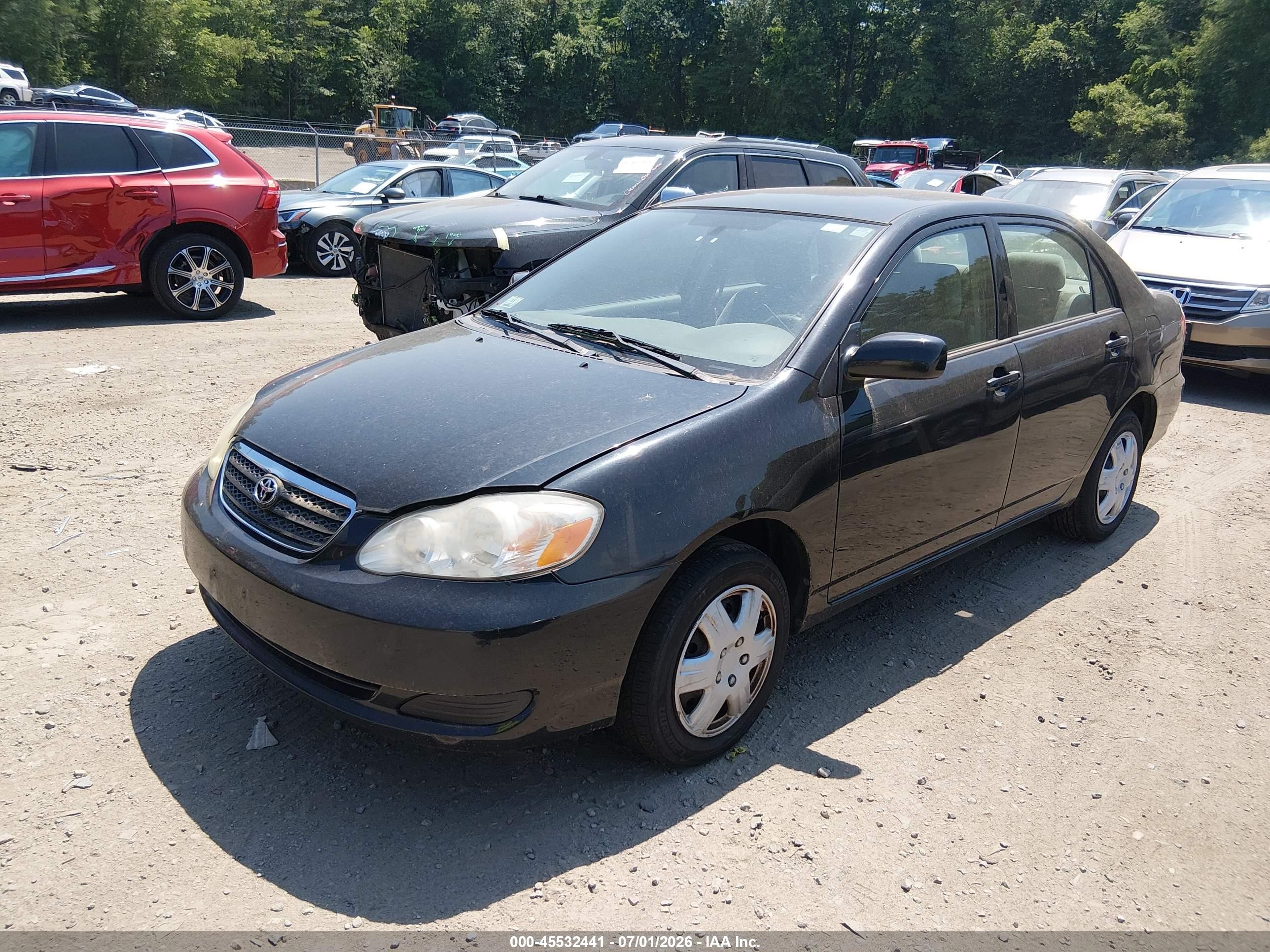 2007 Toyota Corolla Ce Black vin: 2T1BR32E37C845451