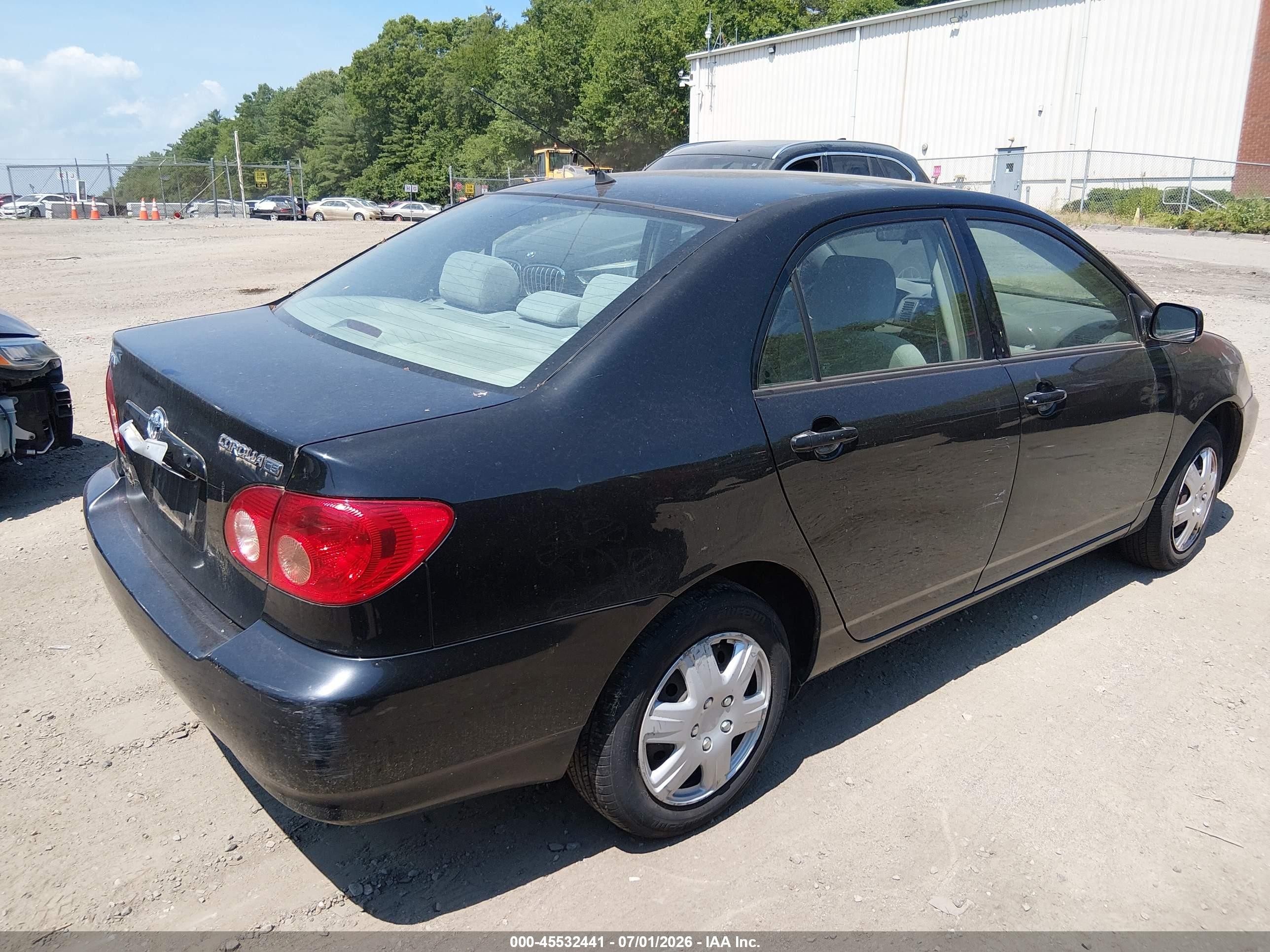 2007 Toyota Corolla Ce Black vin: 2T1BR32E37C845451