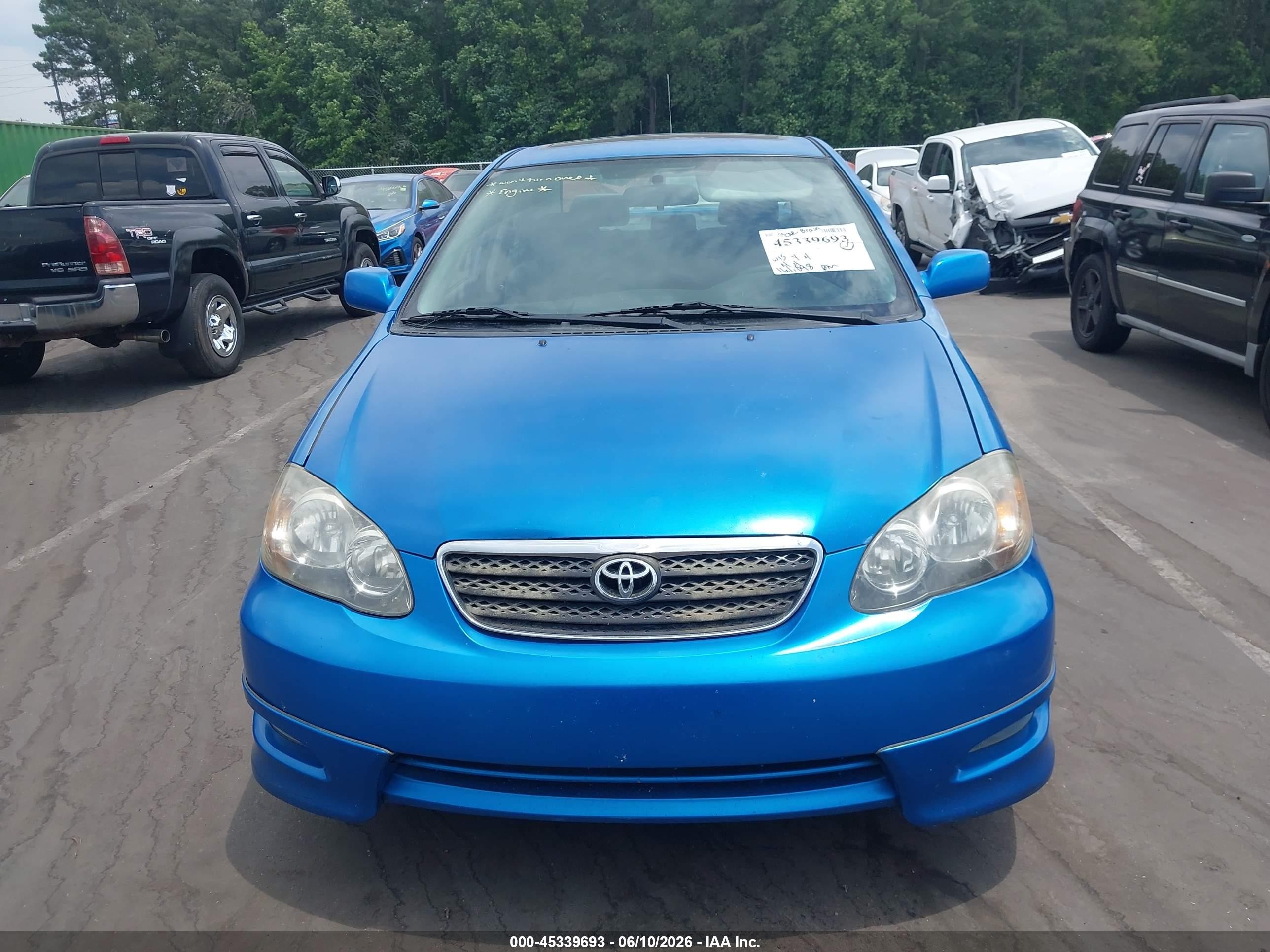 2008 Toyota Corolla S Blue vin: 2T1BR32E38C879312