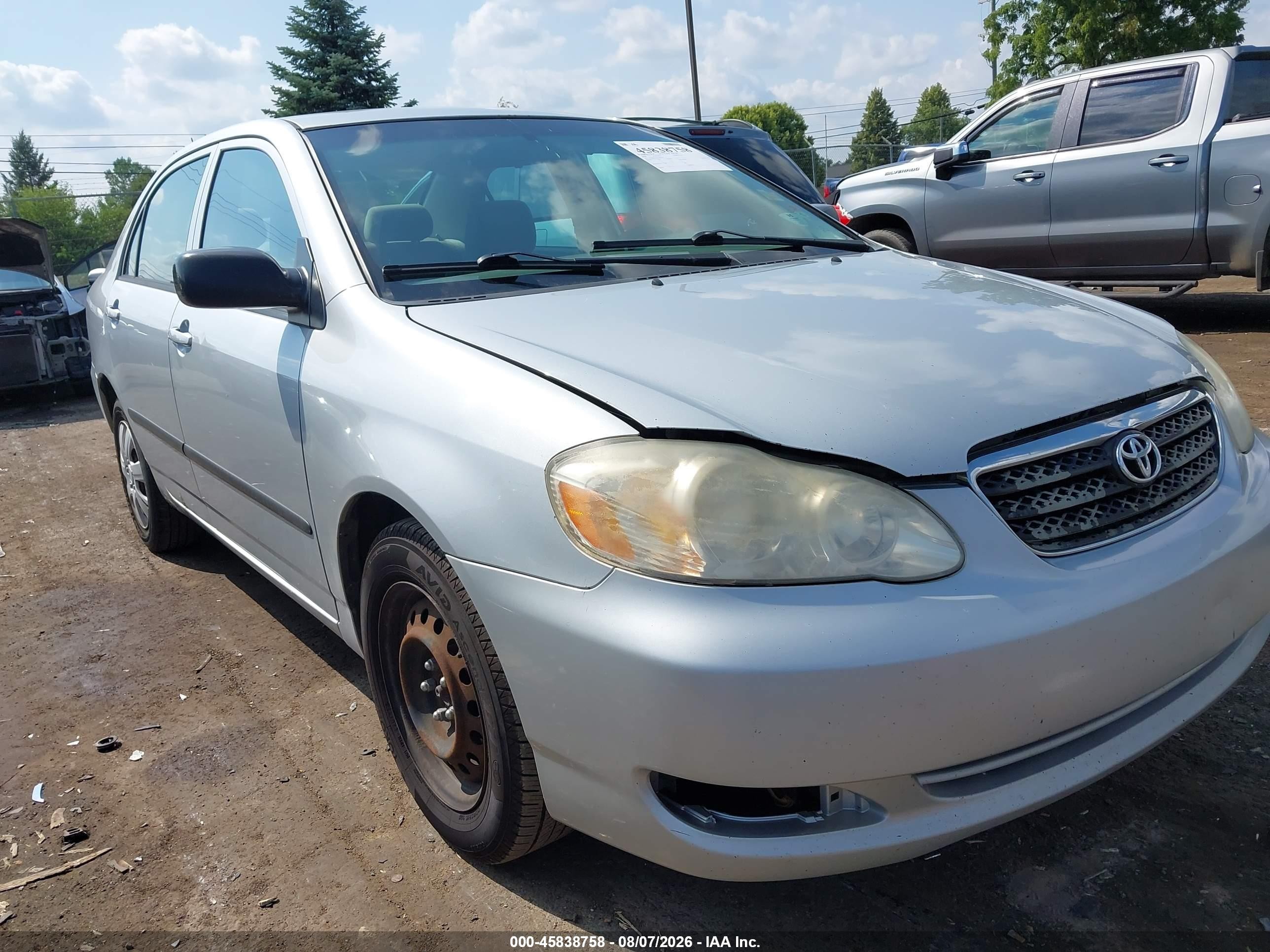 2008 Toyota Corolla Ce Silver vin: 2T1BR32E38C884204