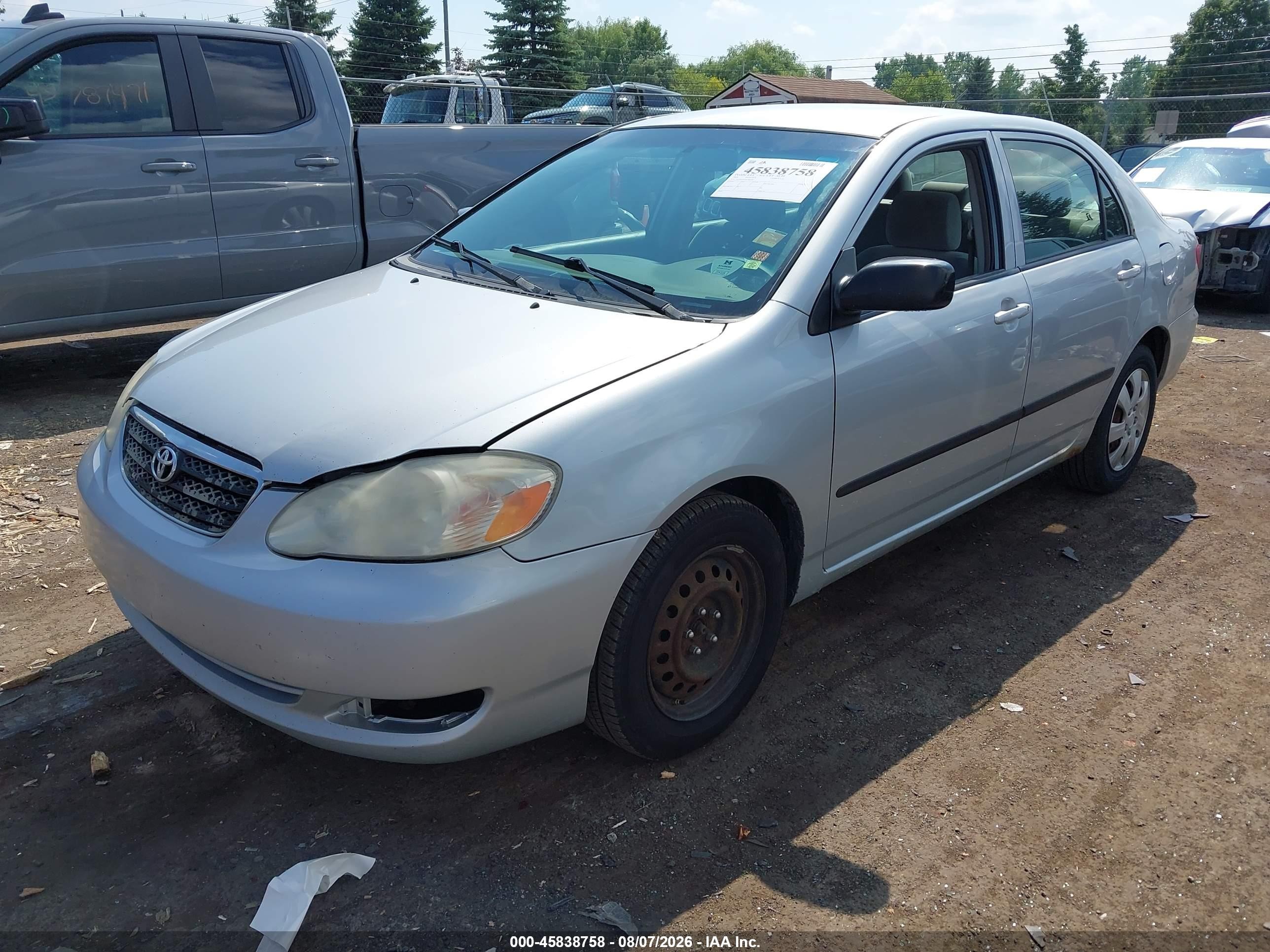 2008 Toyota Corolla Ce Silver vin: 2T1BR32E38C884204