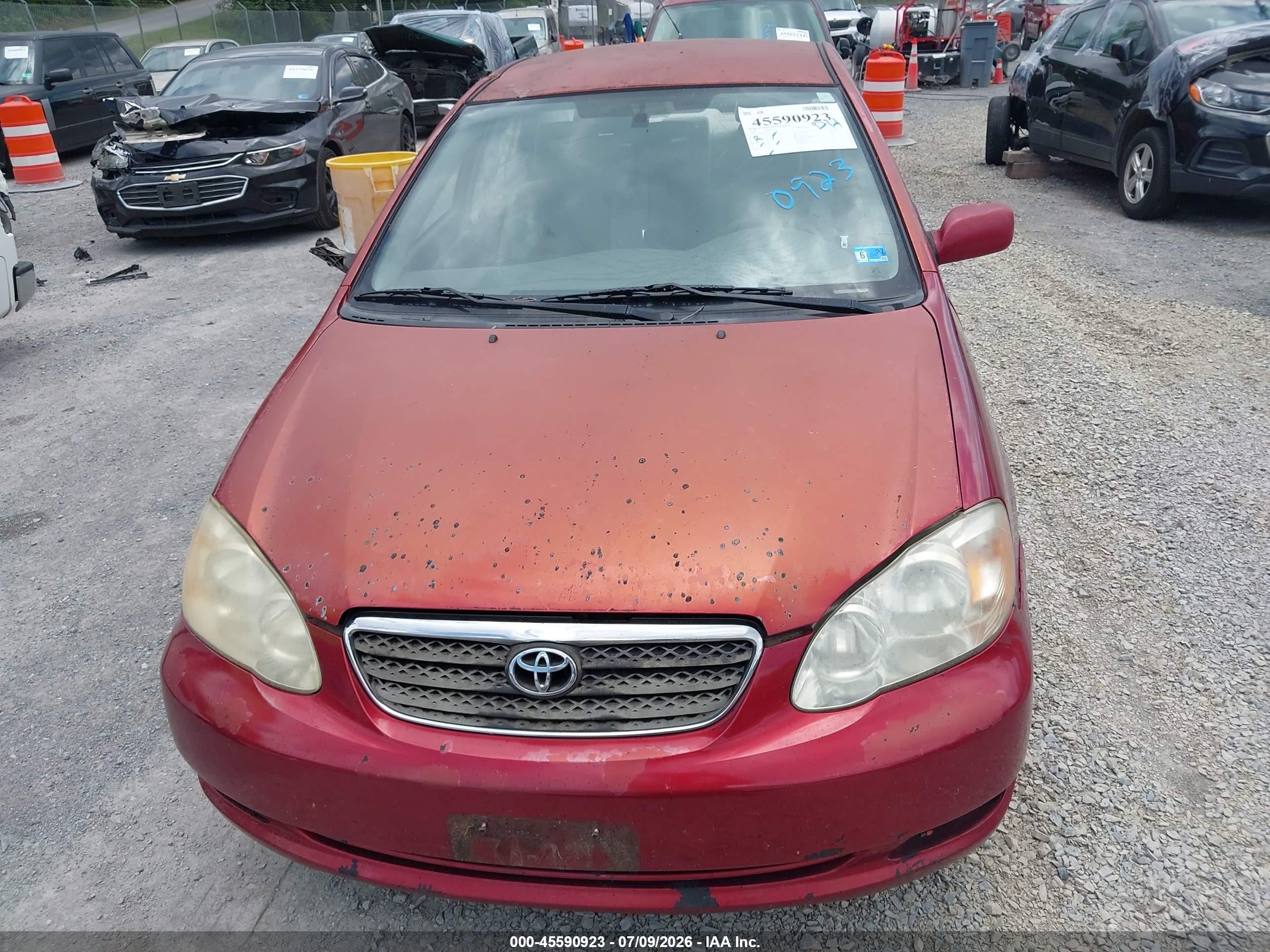 2008 Toyota Corolla Le Red vin: 2T1BR32E38C918335