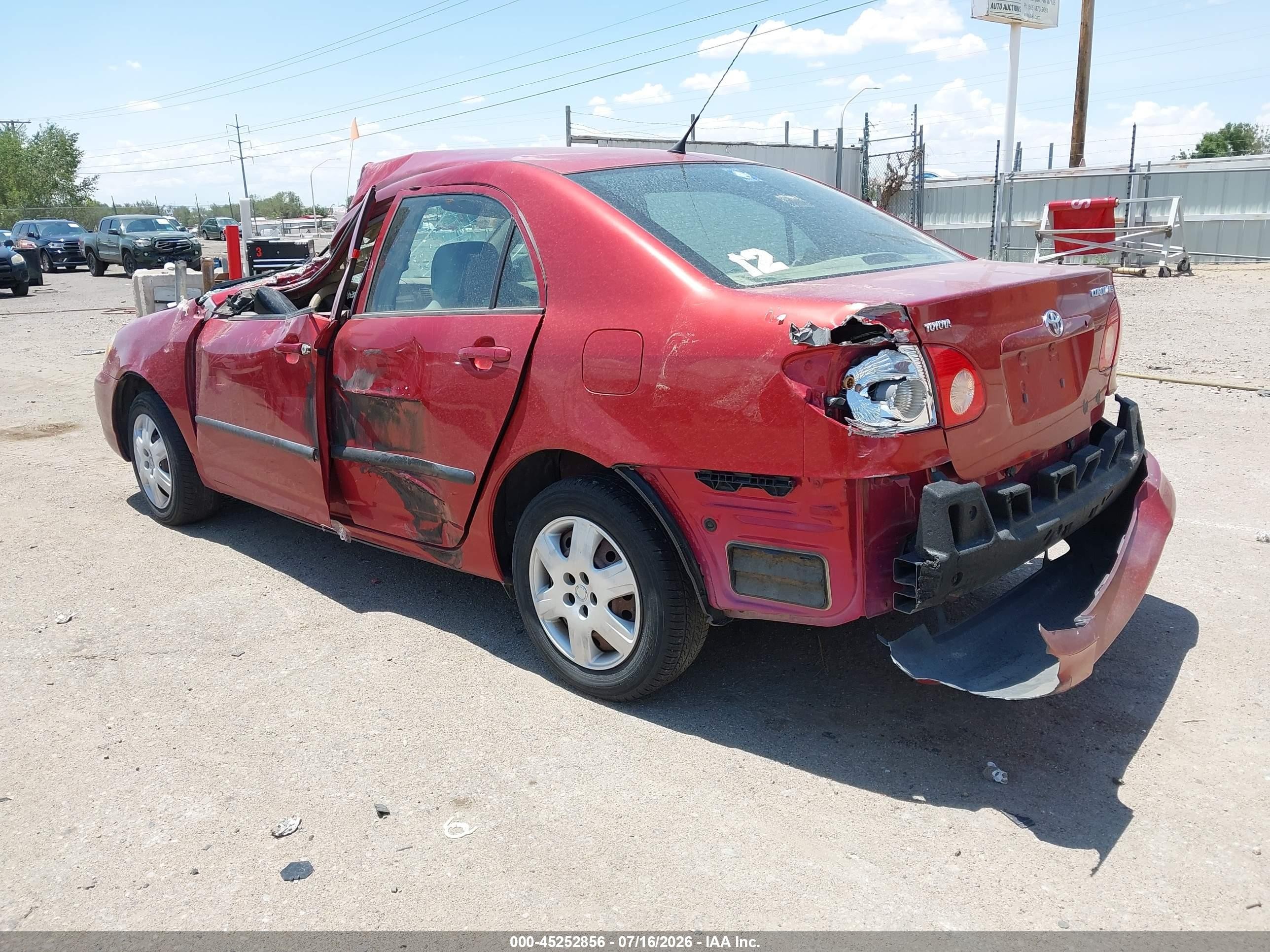 2008 Toyota Corolla Ce Red vin: 2T1BR32E38C934843
