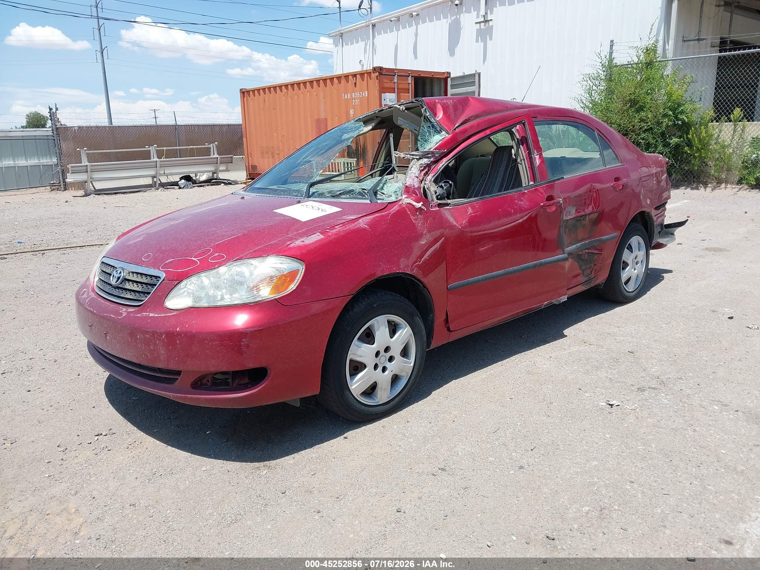 2008 Toyota Corolla Ce Red vin: 2T1BR32E38C934843
