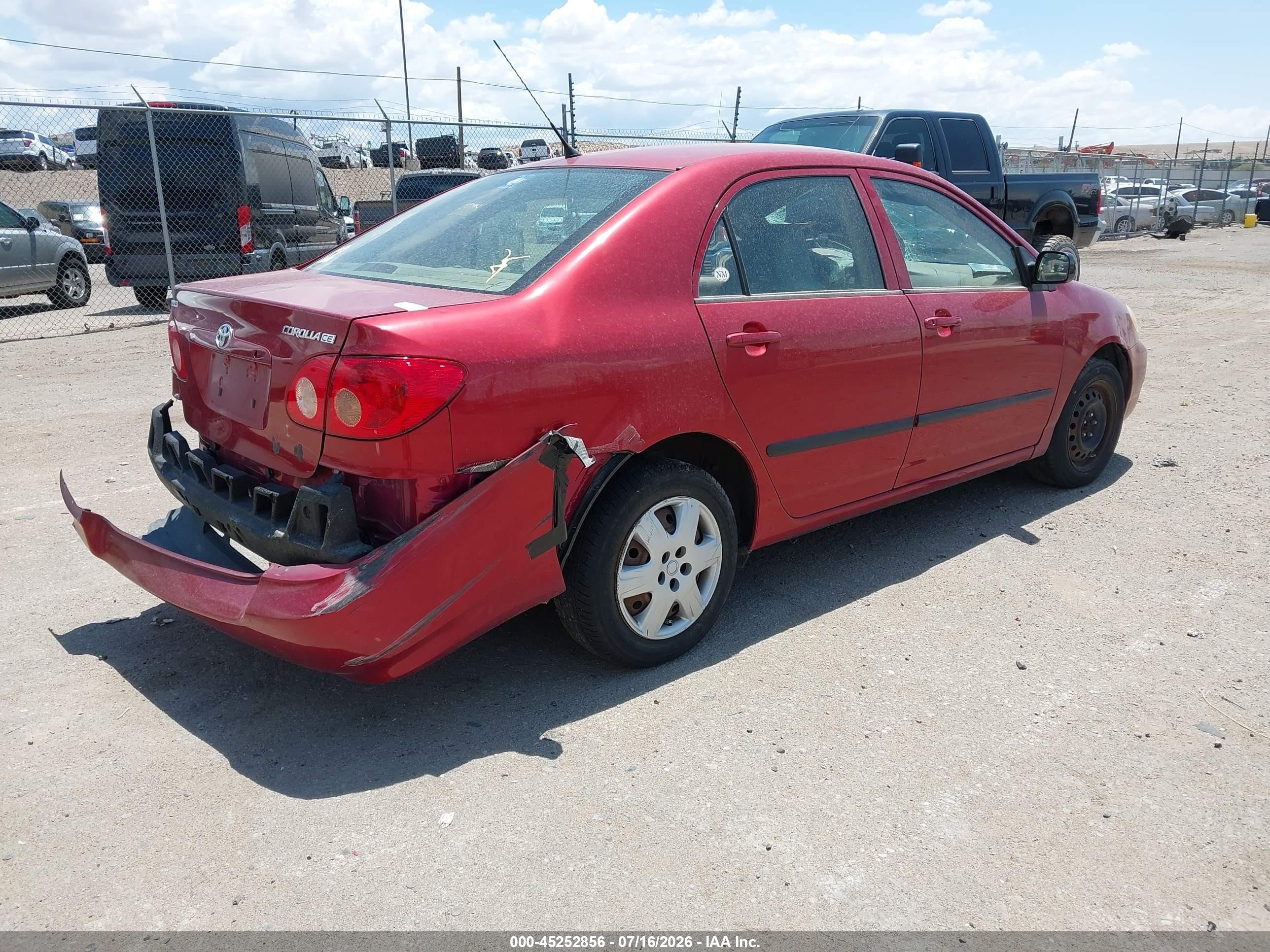 2008 Toyota Corolla Ce Red vin: 2T1BR32E38C934843