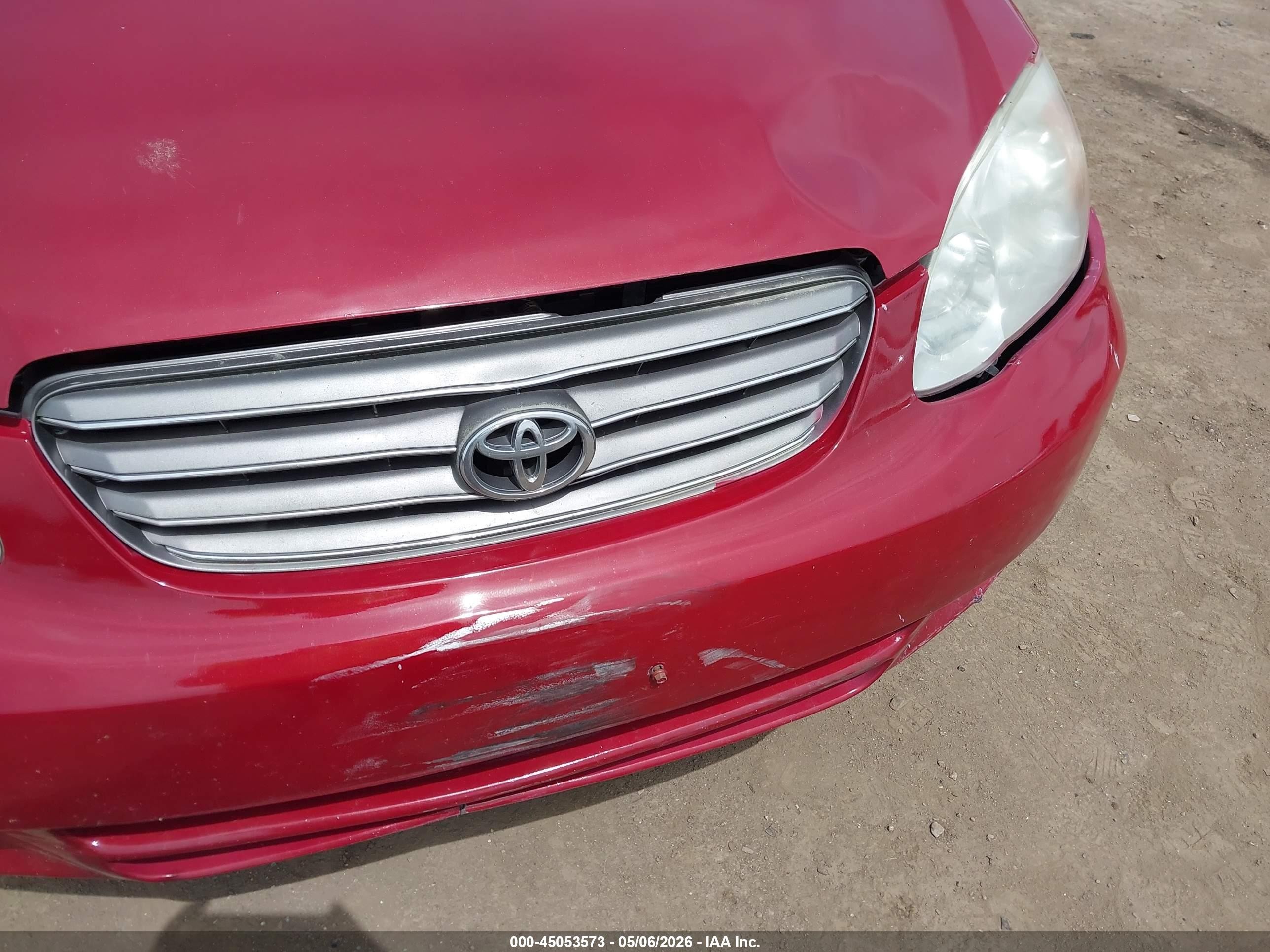 2003 Toyota Corolla Ce Red vin: 2T1BR32E43C012767