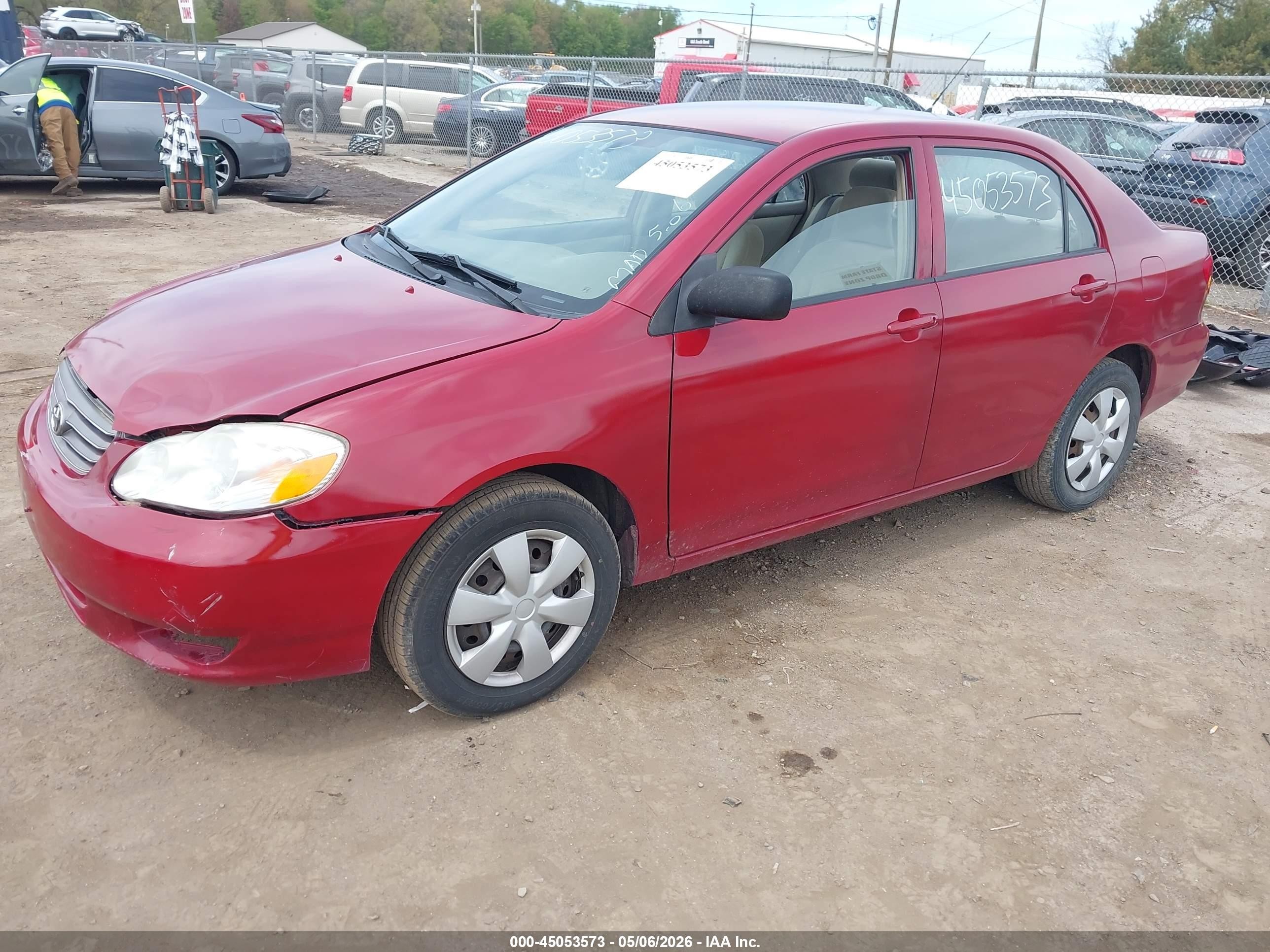 2003 Toyota Corolla Ce Red vin: 2T1BR32E43C012767