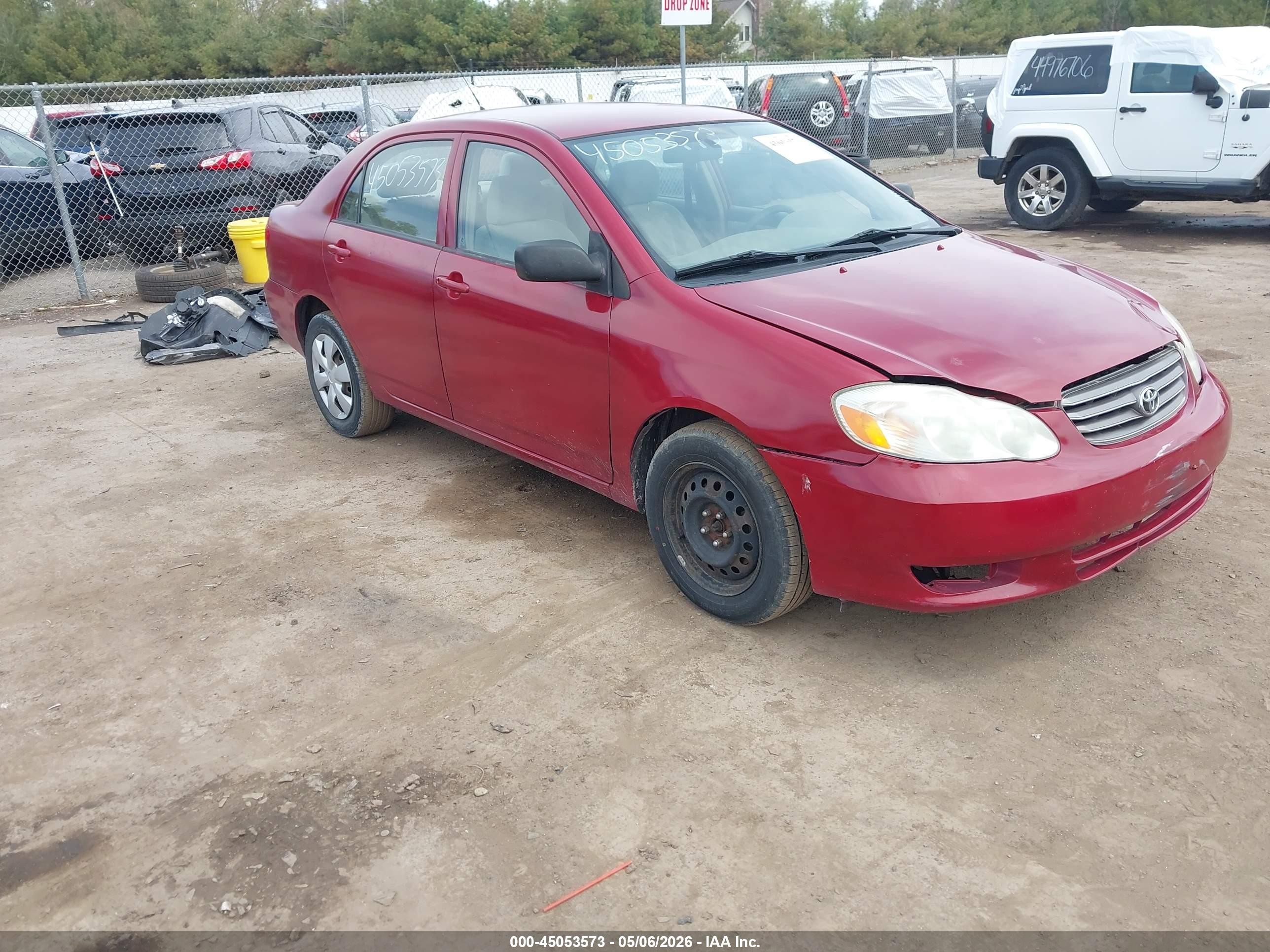 2003 Toyota Corolla Ce Red vin: 2T1BR32E43C012767
