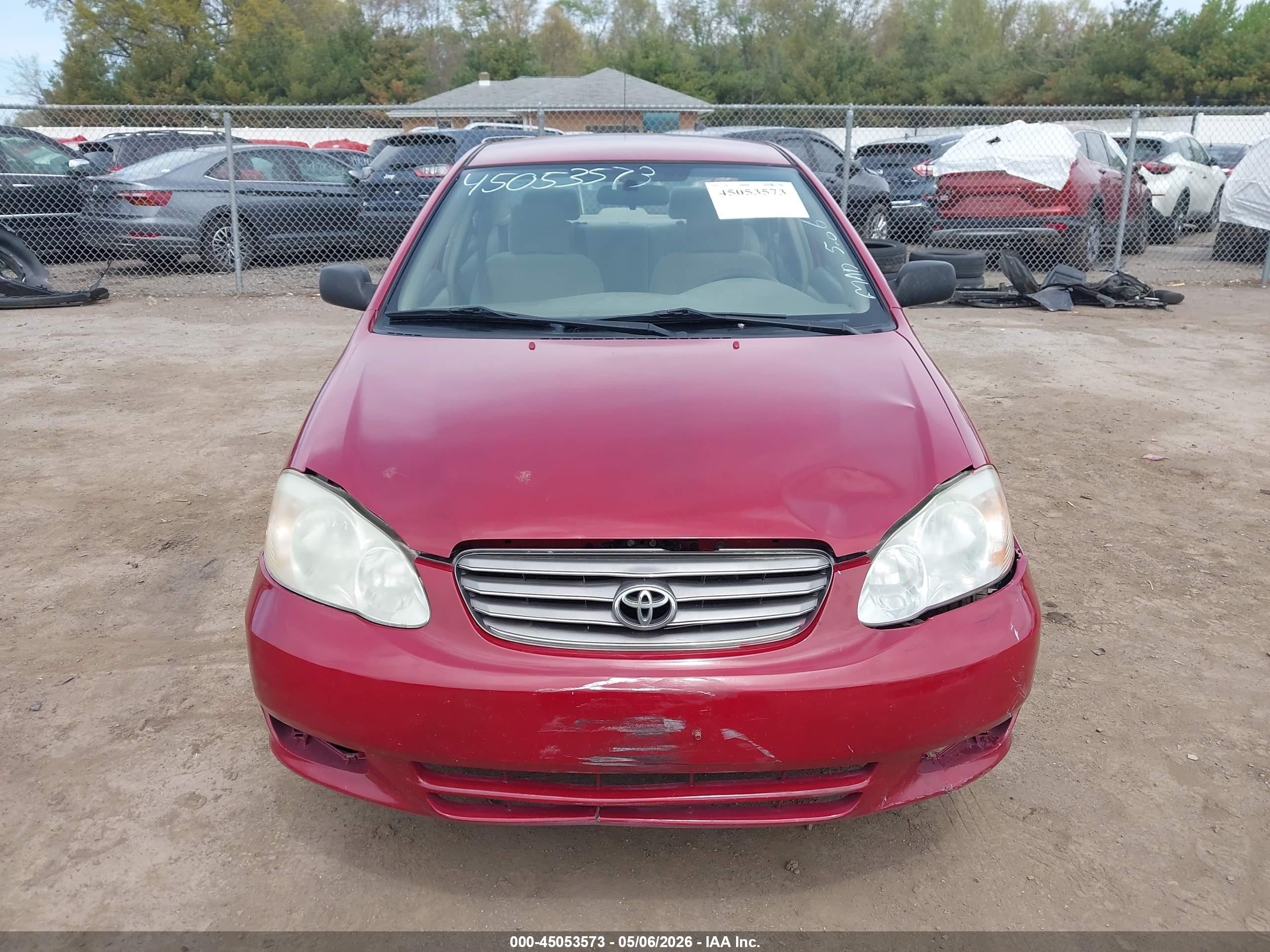 2003 Toyota Corolla Ce Red vin: 2T1BR32E43C012767