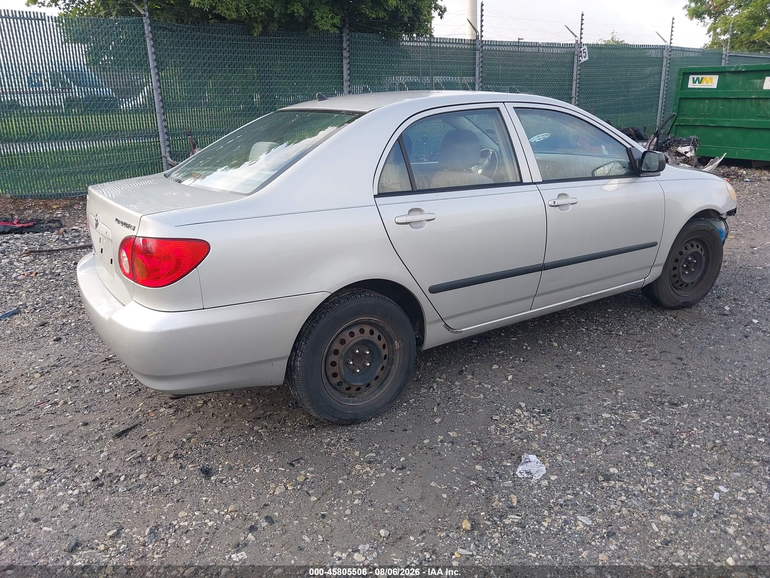 2003 Toyota Corolla Ce Silver vin: 2T1BR32E43C024322