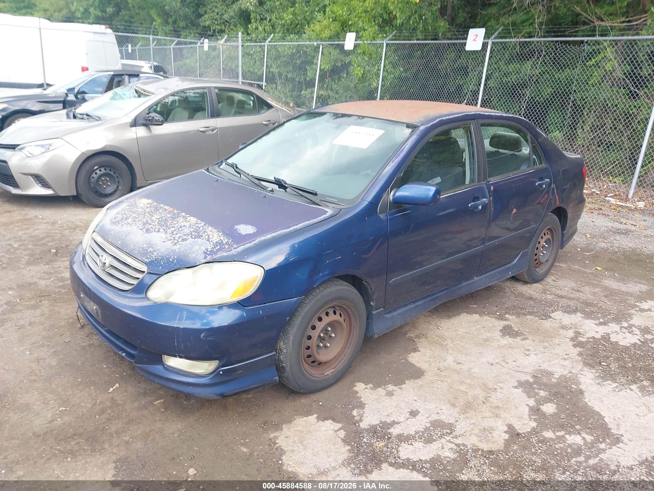 2003 Toyota Corolla S Синий vin: 2T1BR32E43C088473