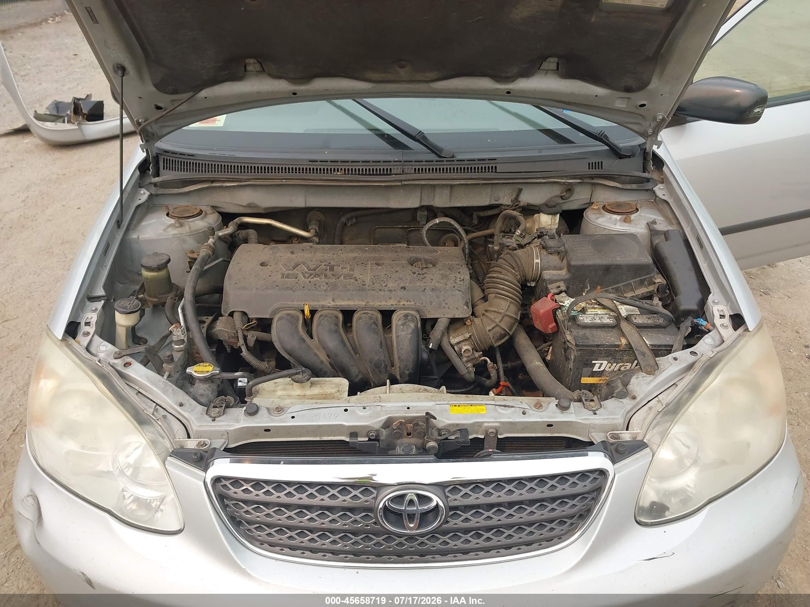 2005 Toyota Corolla Ce Silver vin: 2T1BR32E45C554552