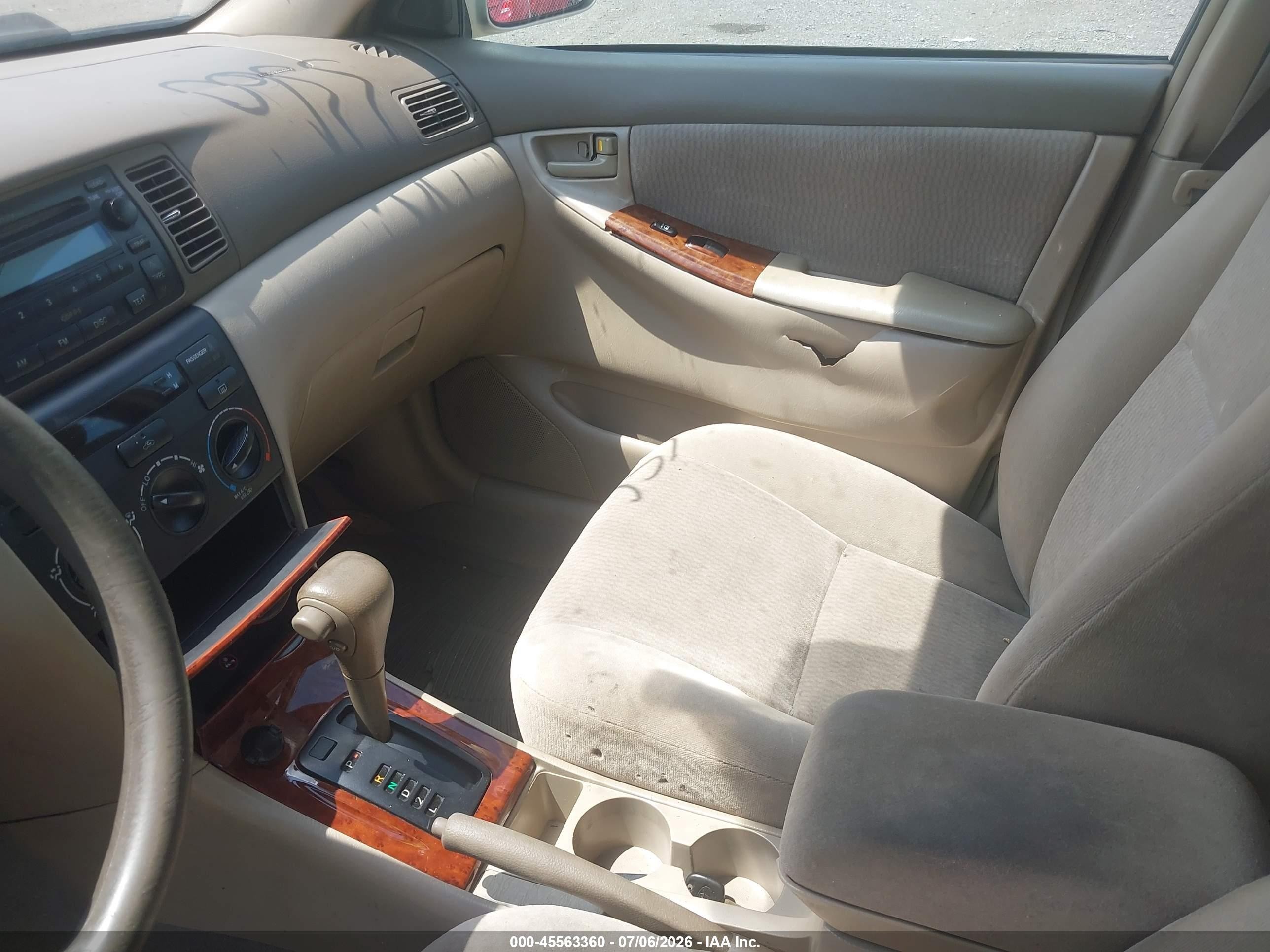 2006 Toyota Corolla Le Gold vin: 2T1BR32E46C605016
