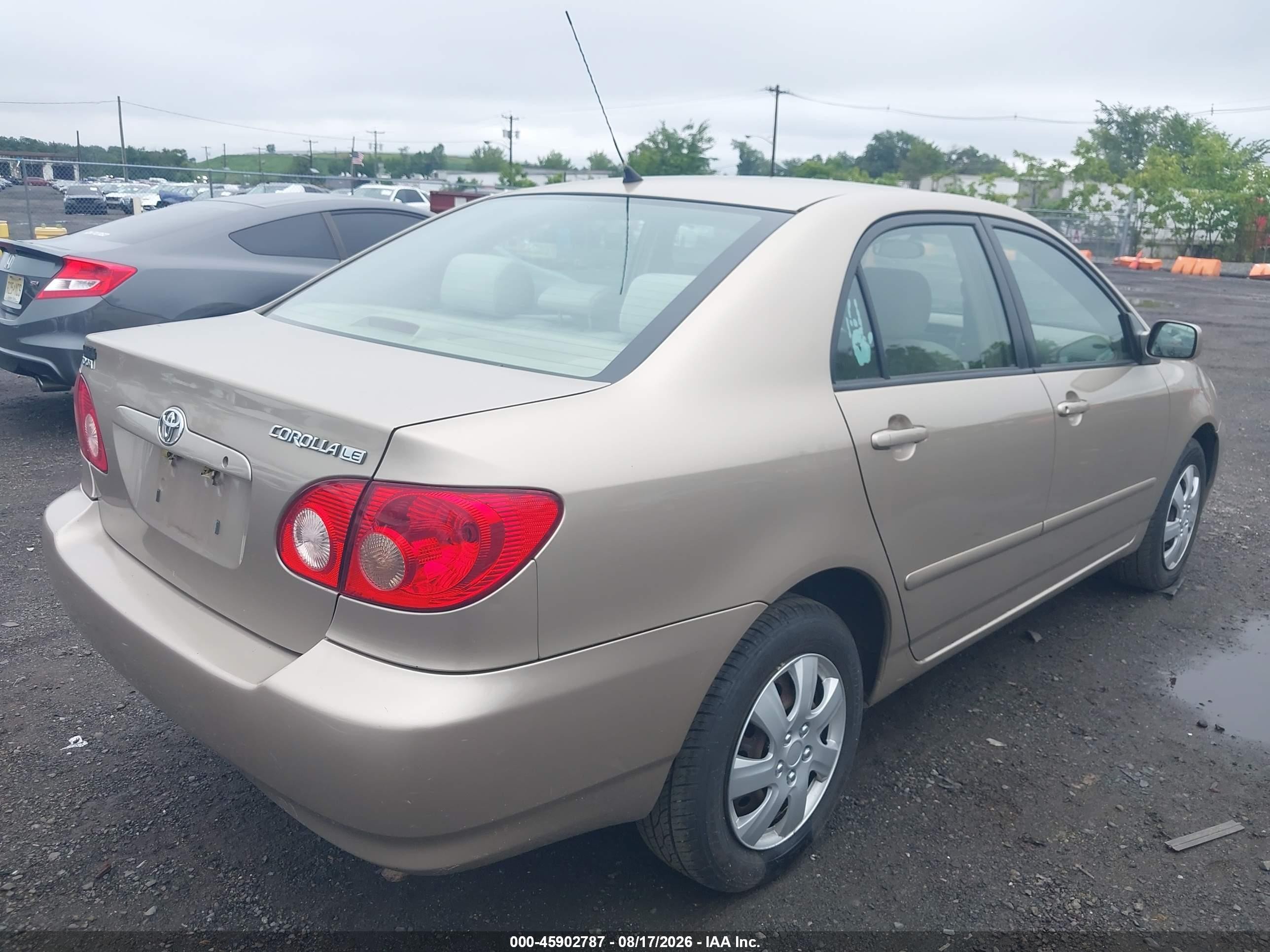 2006 Toyota Corolla Le Бежевый vin: 2T1BR32E46C693985