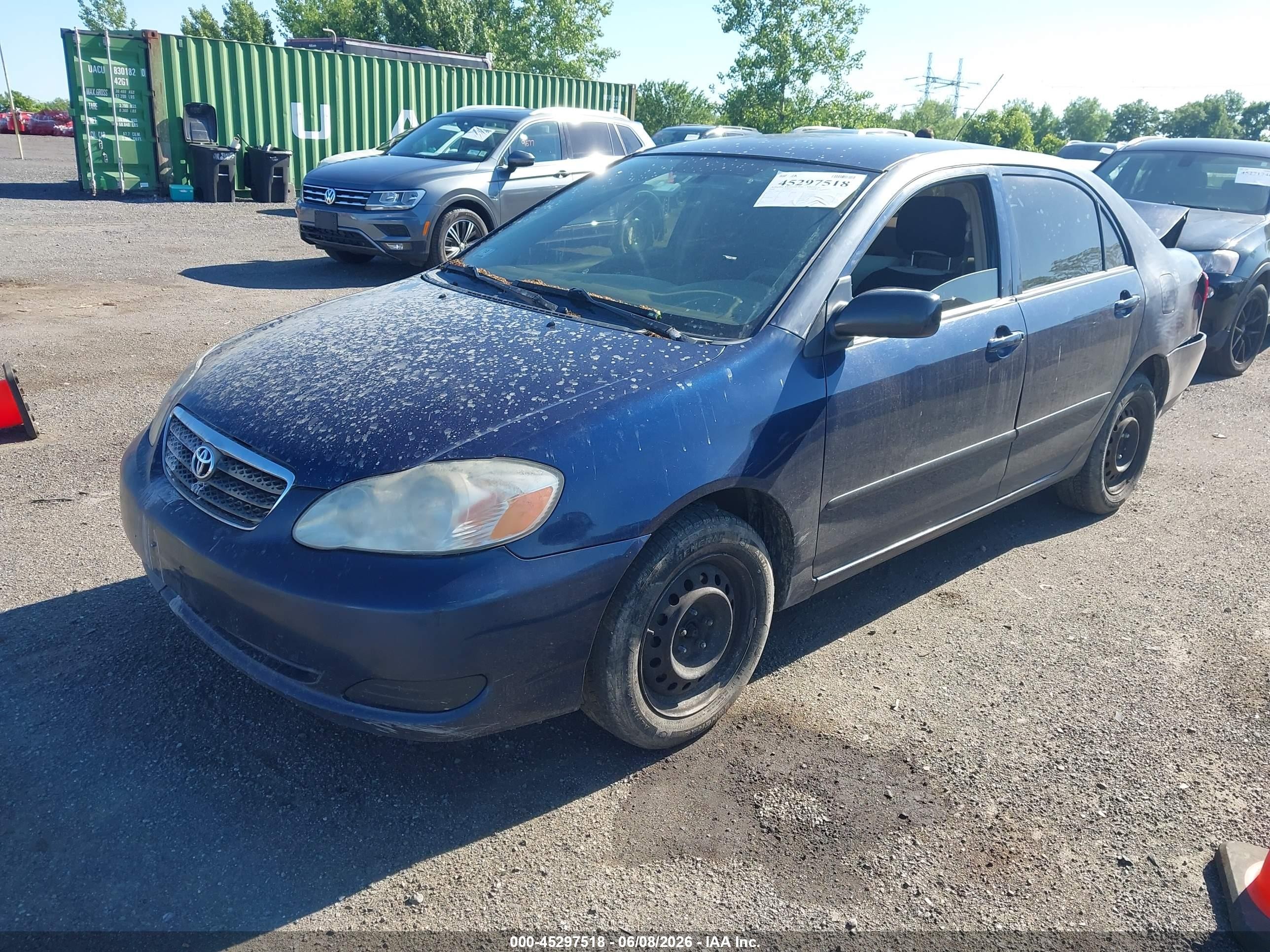 2008 Toyota Corolla Ce Blue vin: 2T1BR32E48C911040