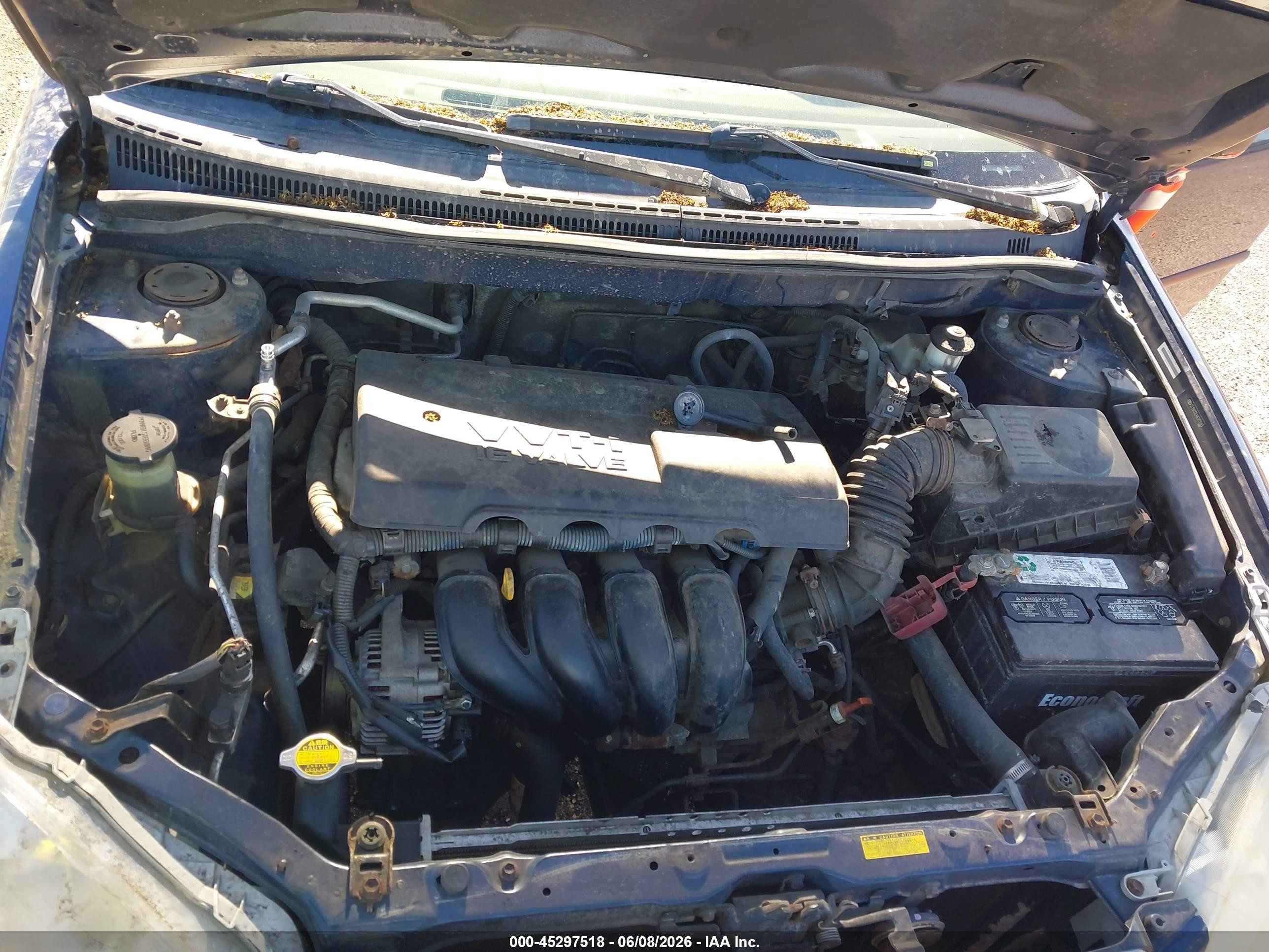 2008 Toyota Corolla Ce Blue vin: 2T1BR32E48C911040