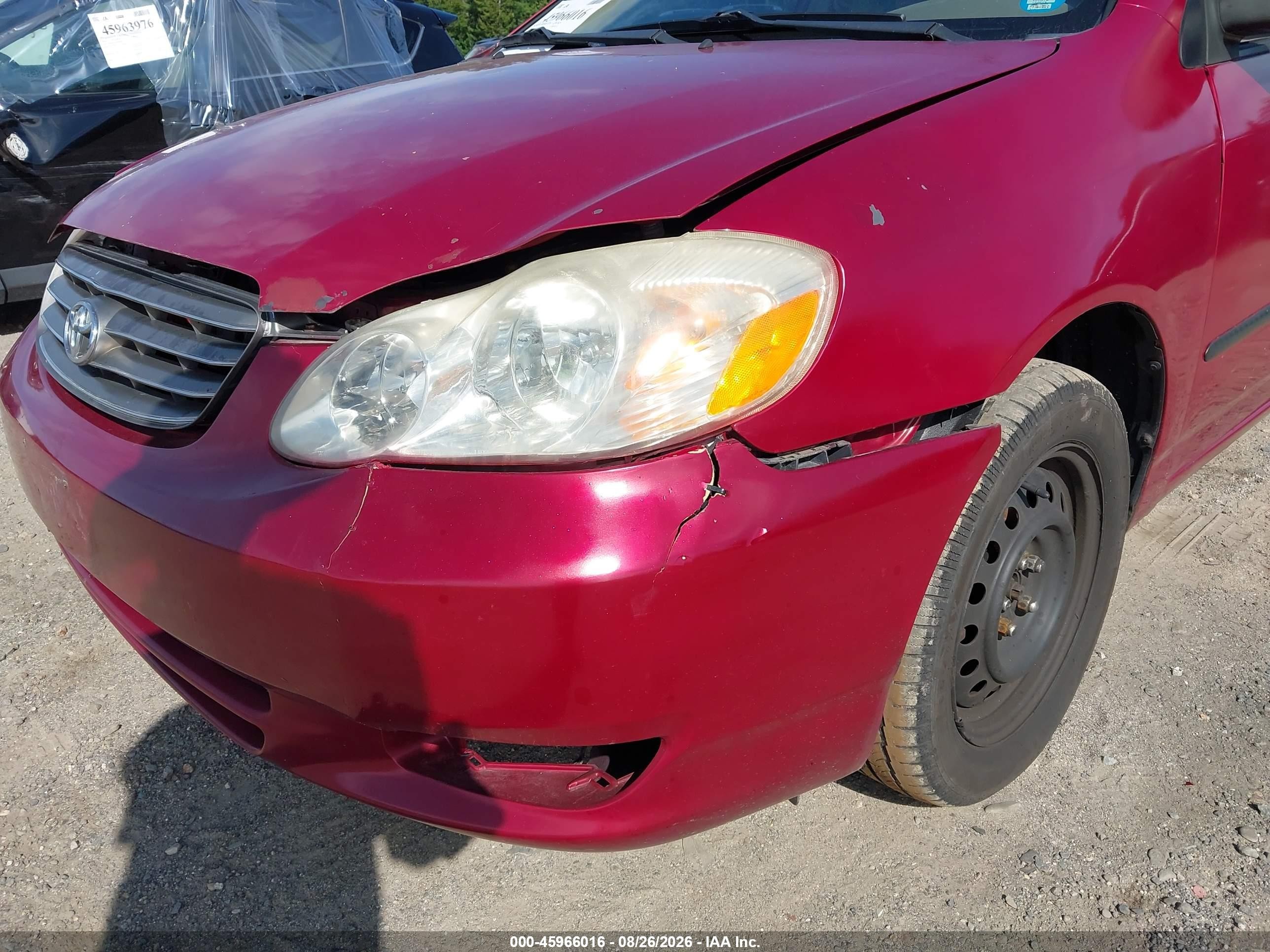 2004 Toyota Corolla Ce Red vin: 2T1BR32E54C225115