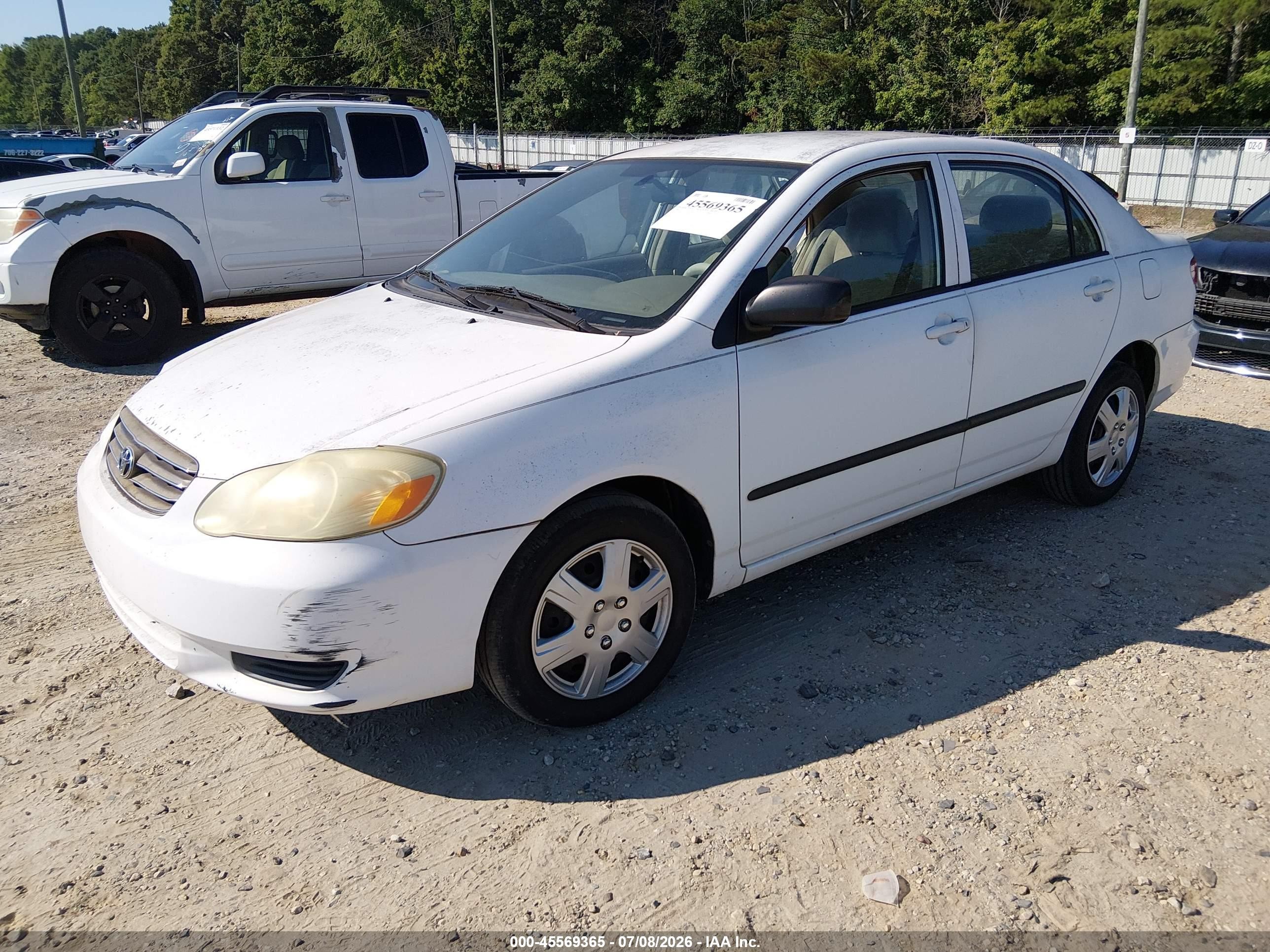 2004 Toyota Corolla Ce White vin: 2T1BR32E54C287582