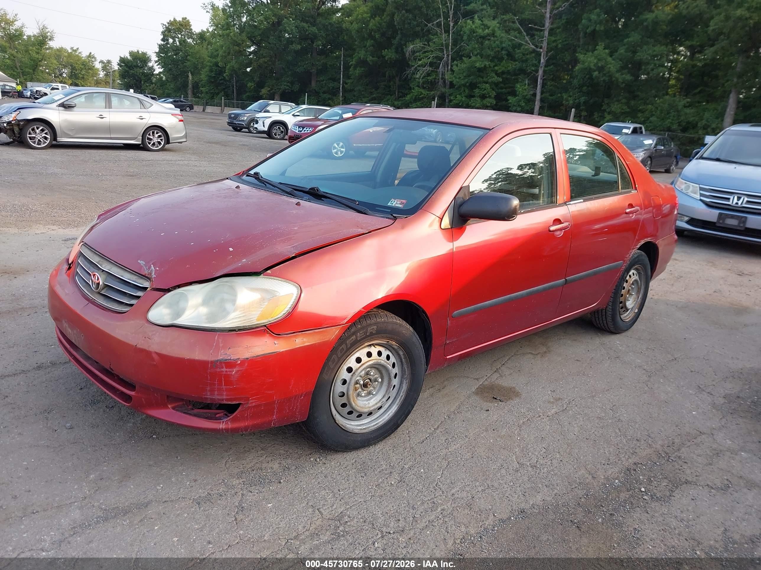 2004 Toyota Corolla Ce Red vin: 2T1BR32E54C308429