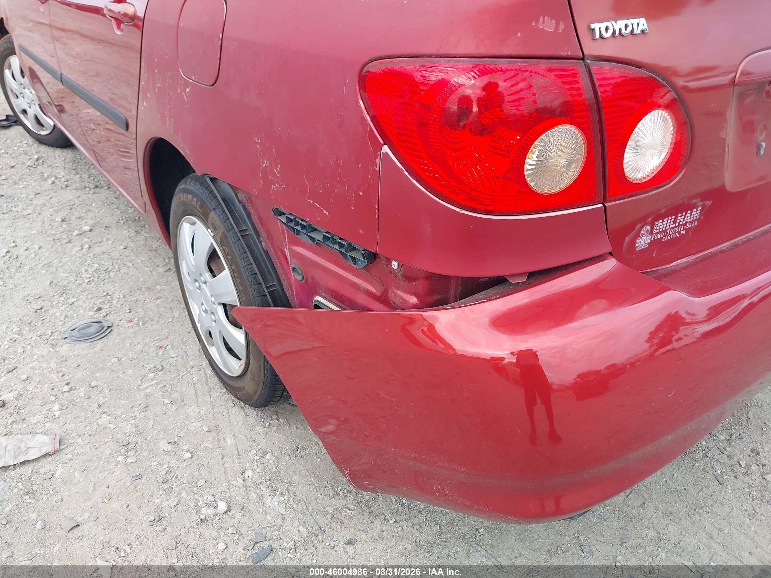 2005 Toyota Corolla Ce Burgundy vin: 2T1BR32E55C427941
