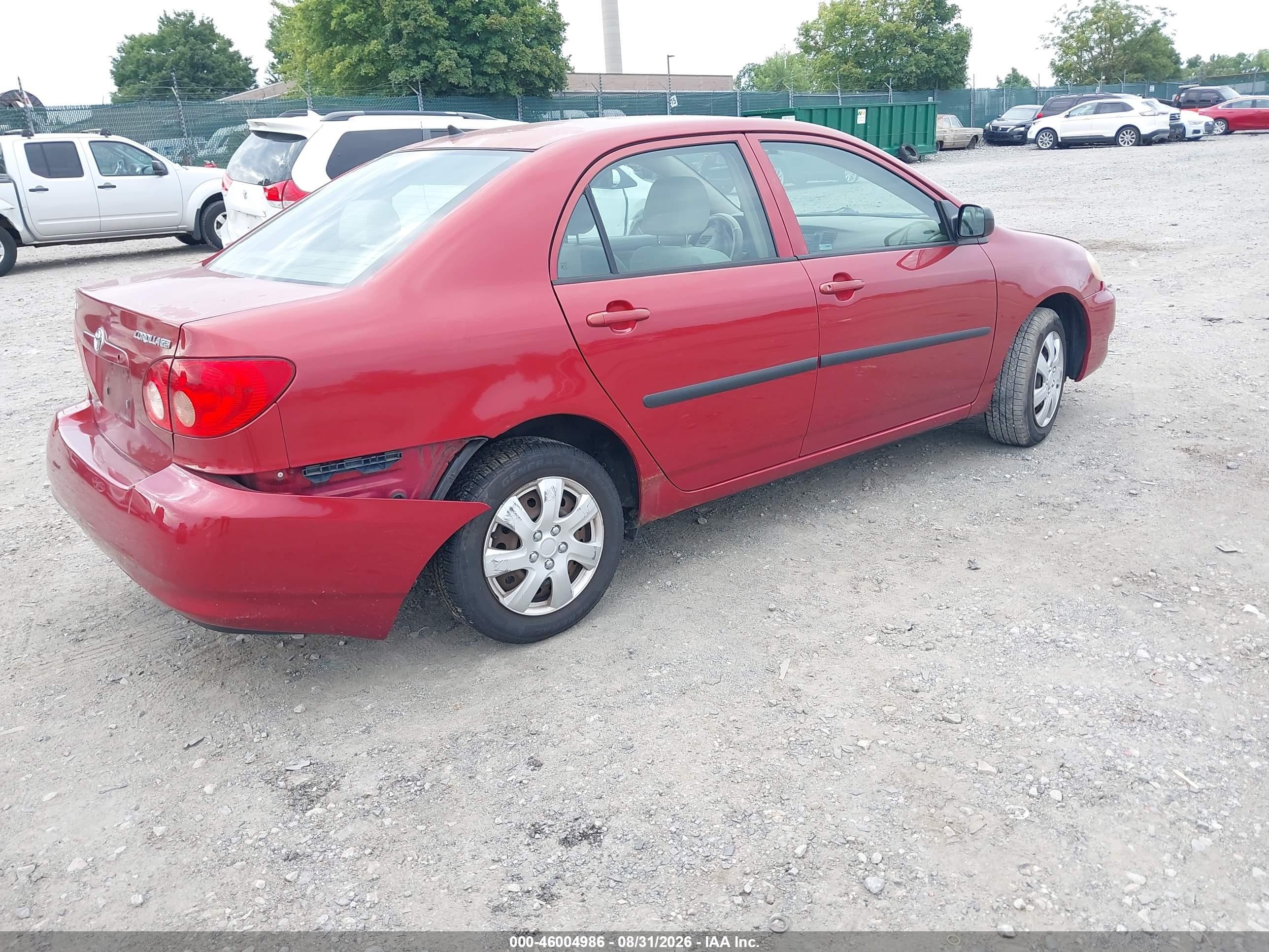 2005 Toyota Corolla Ce Burgundy vin: 2T1BR32E55C427941