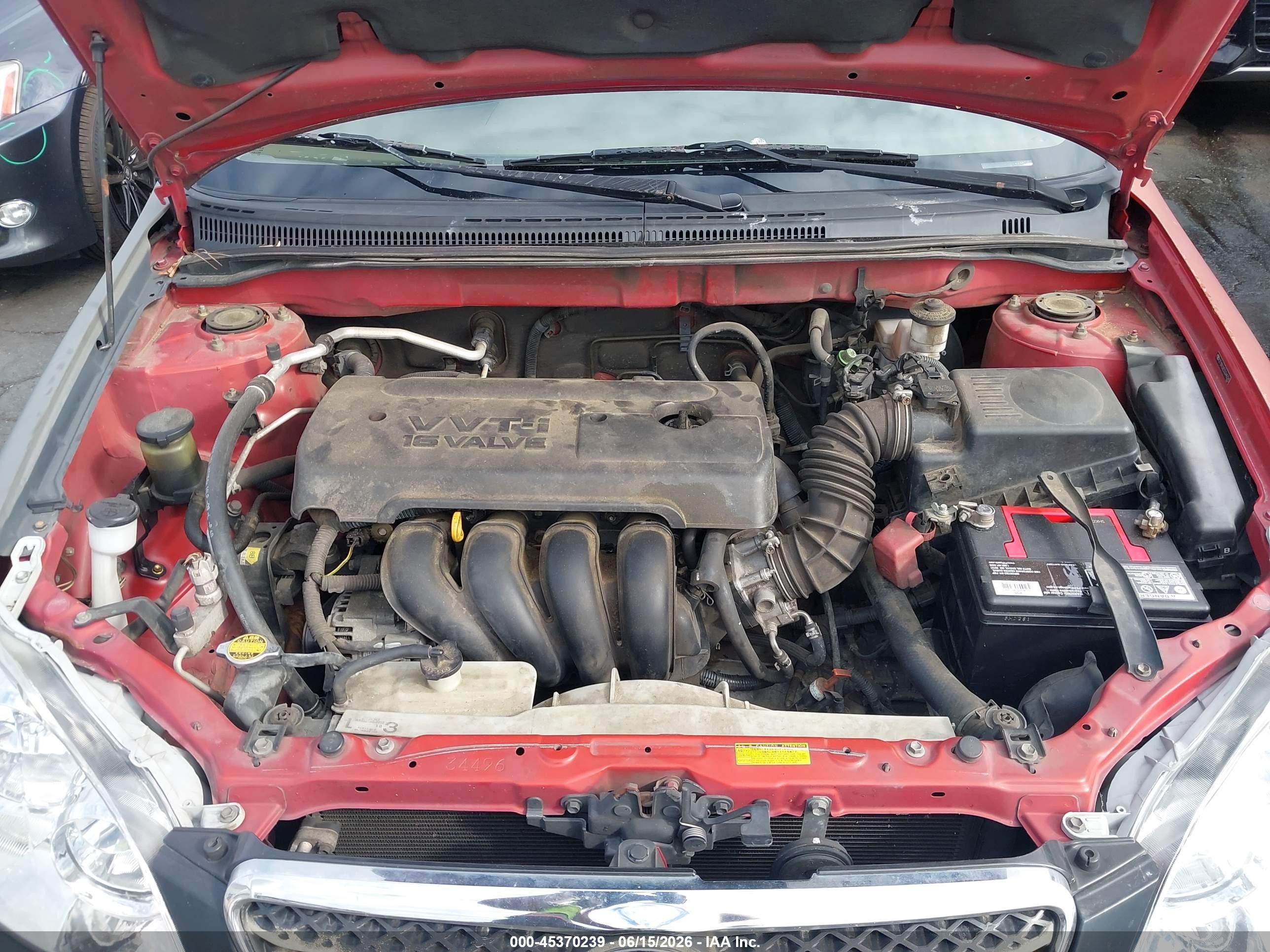 2005 Toyota Corolla Ce Красный vin: 2T1BR32E55C442245