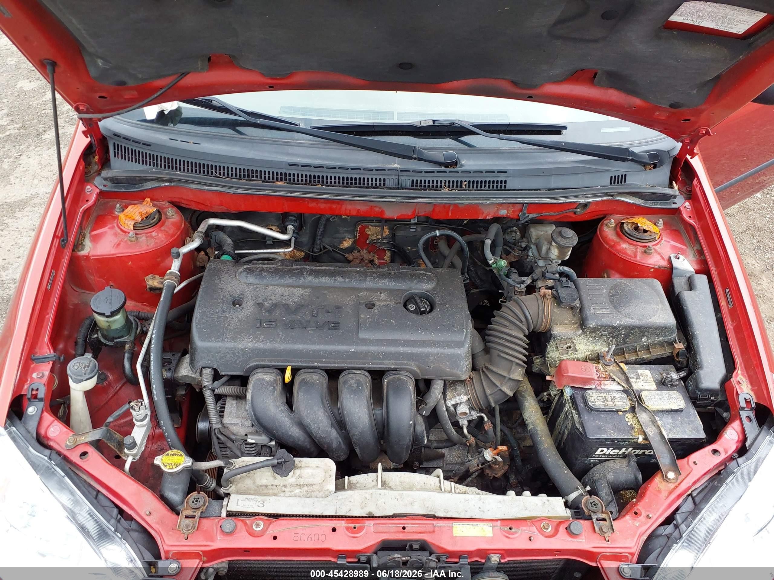2005 Toyota Corolla Ce Red vin: 2T1BR32E55C455139