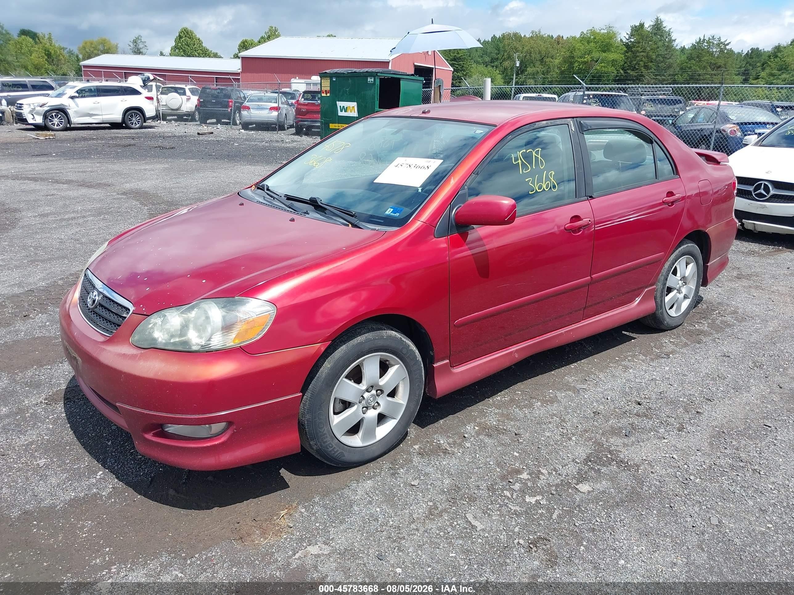 2005 Toyota Corolla S Красный vin: 2T1BR32E55C502332