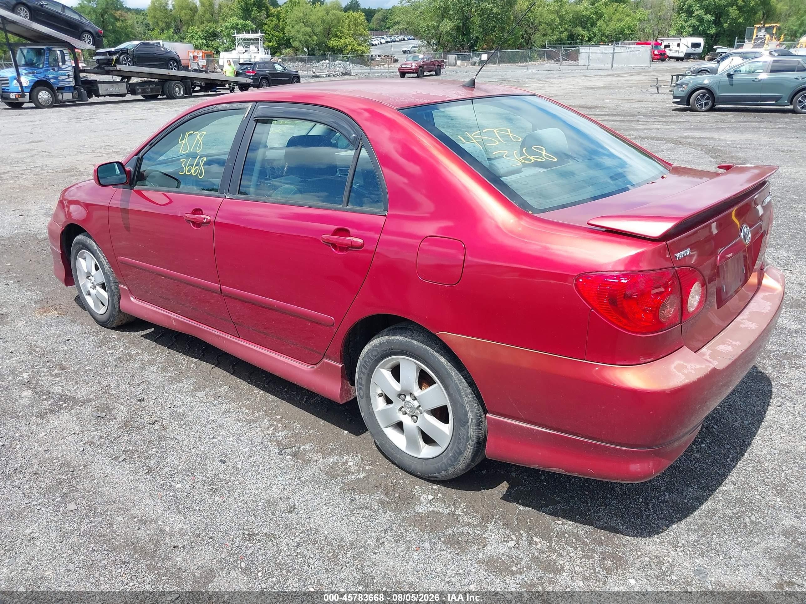2005 Toyota Corolla S Красный vin: 2T1BR32E55C502332
