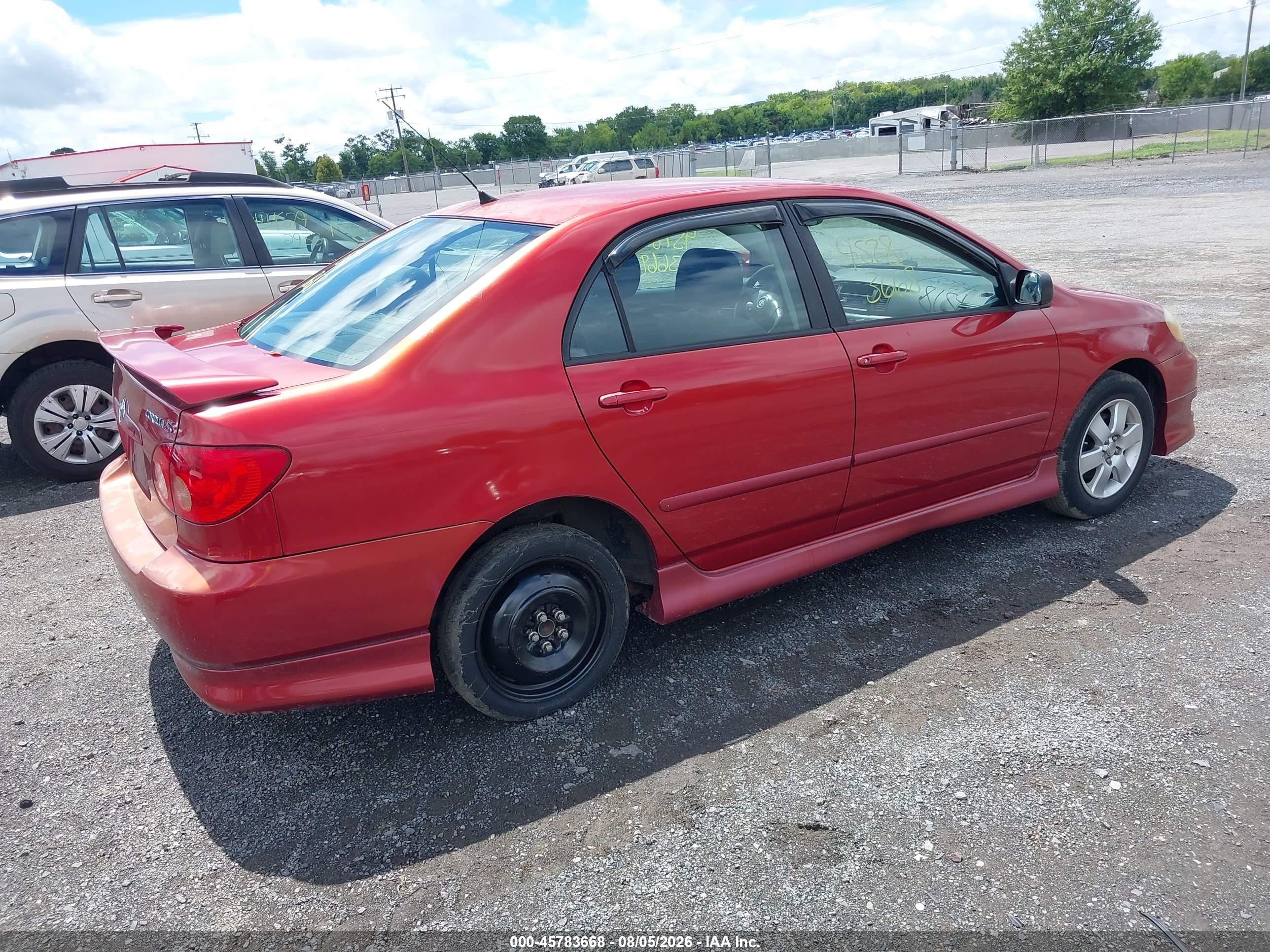 2005 Toyota Corolla S Красный vin: 2T1BR32E55C502332