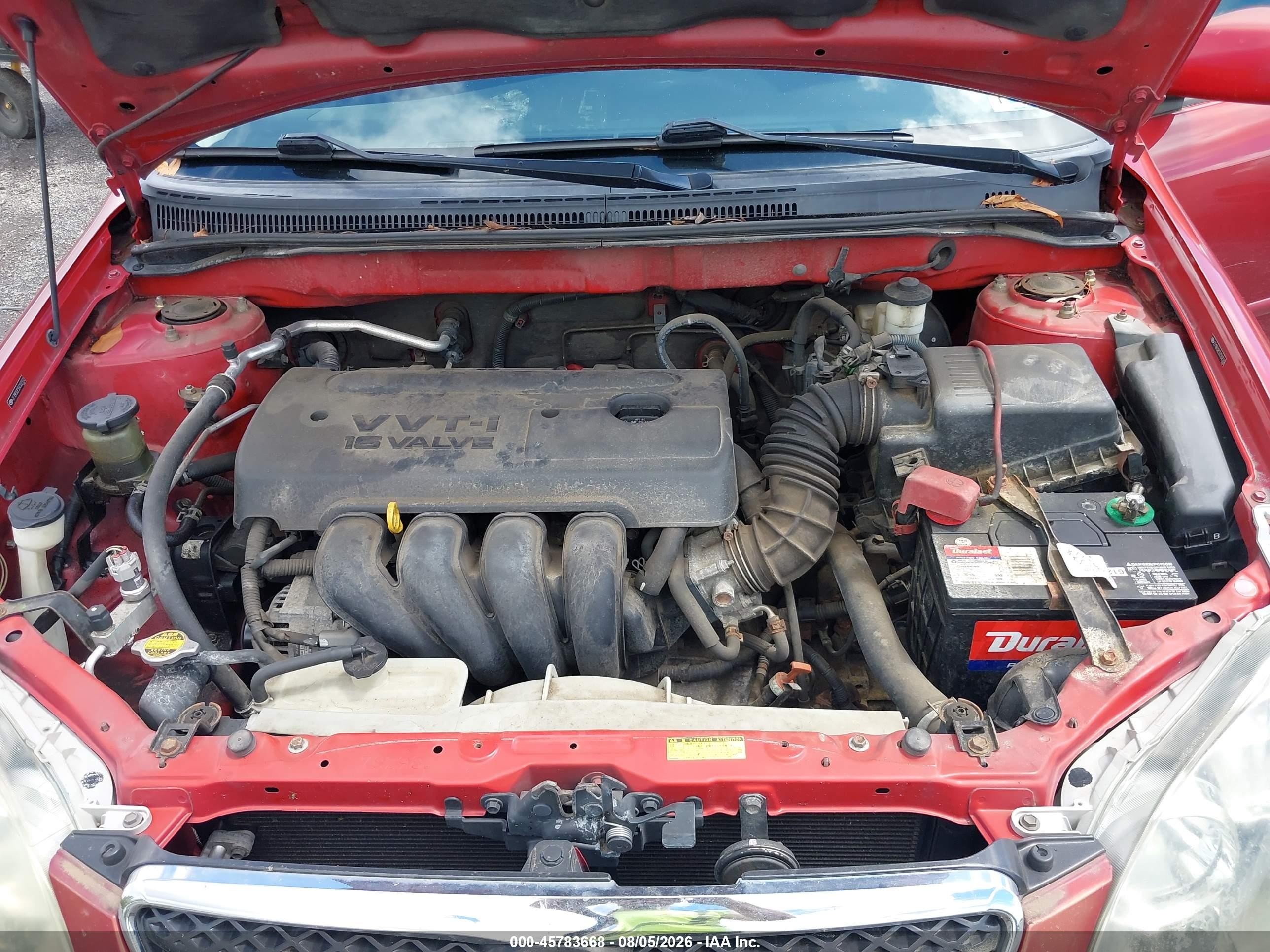 2005 Toyota Corolla S Красный vin: 2T1BR32E55C502332