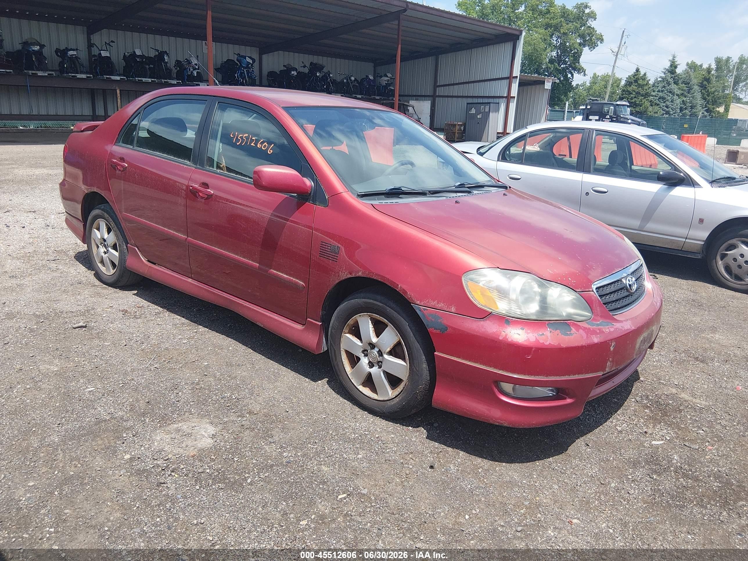 2006 Toyota Corolla S Red vin: 2T1BR32E56C574679