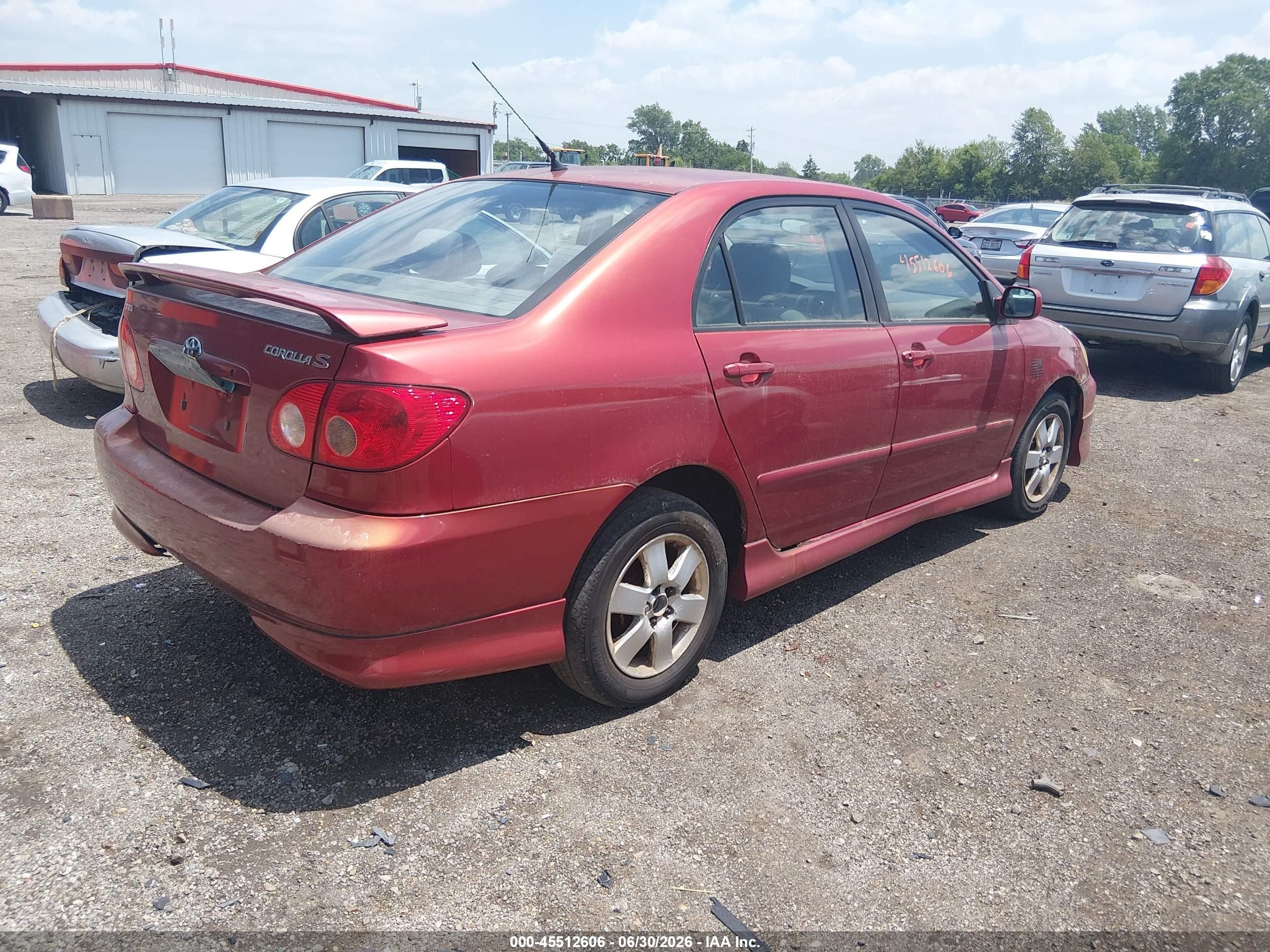 2006 Toyota Corolla S Red vin: 2T1BR32E56C574679