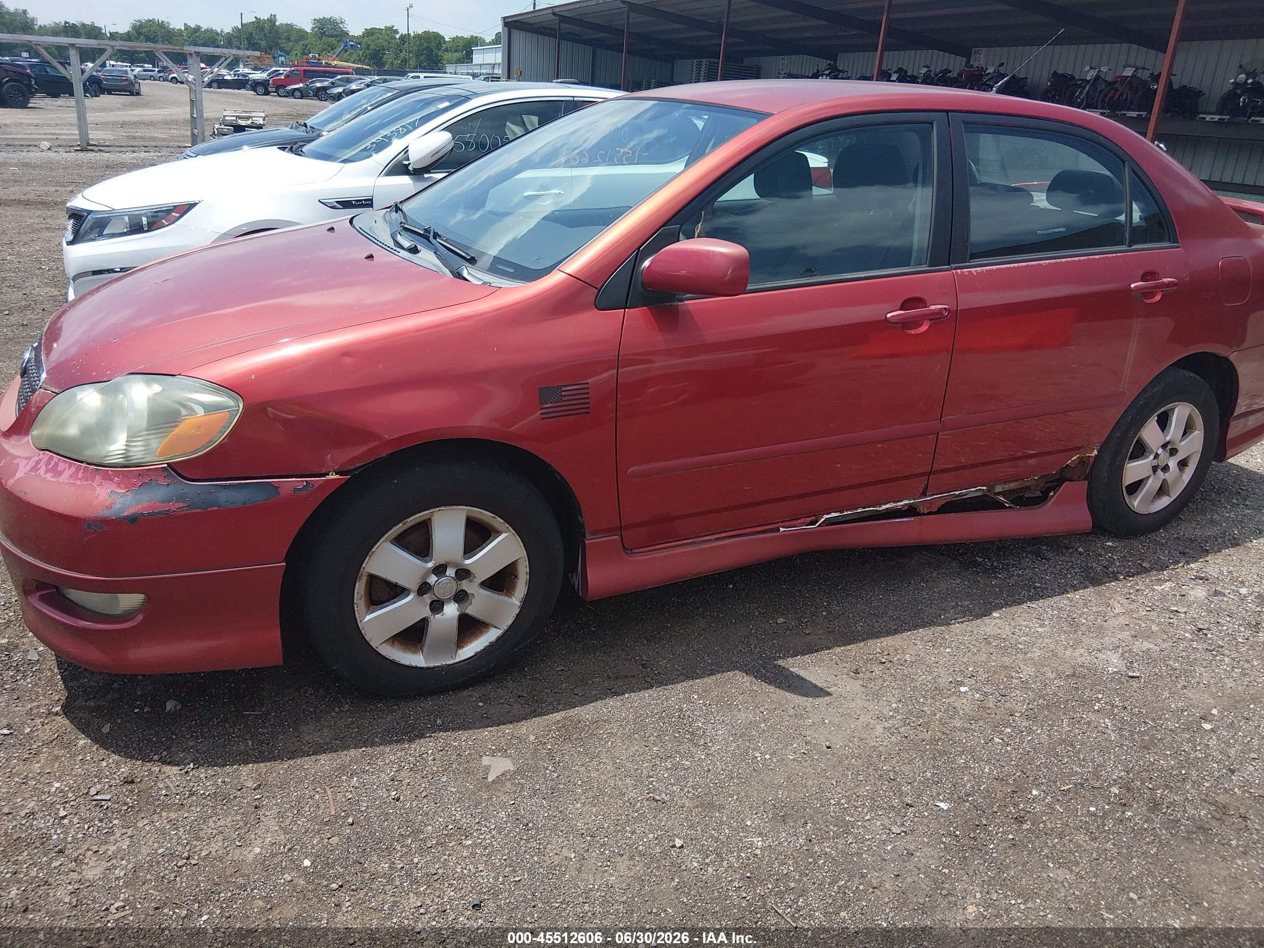 2006 Toyota Corolla S Red vin: 2T1BR32E56C574679