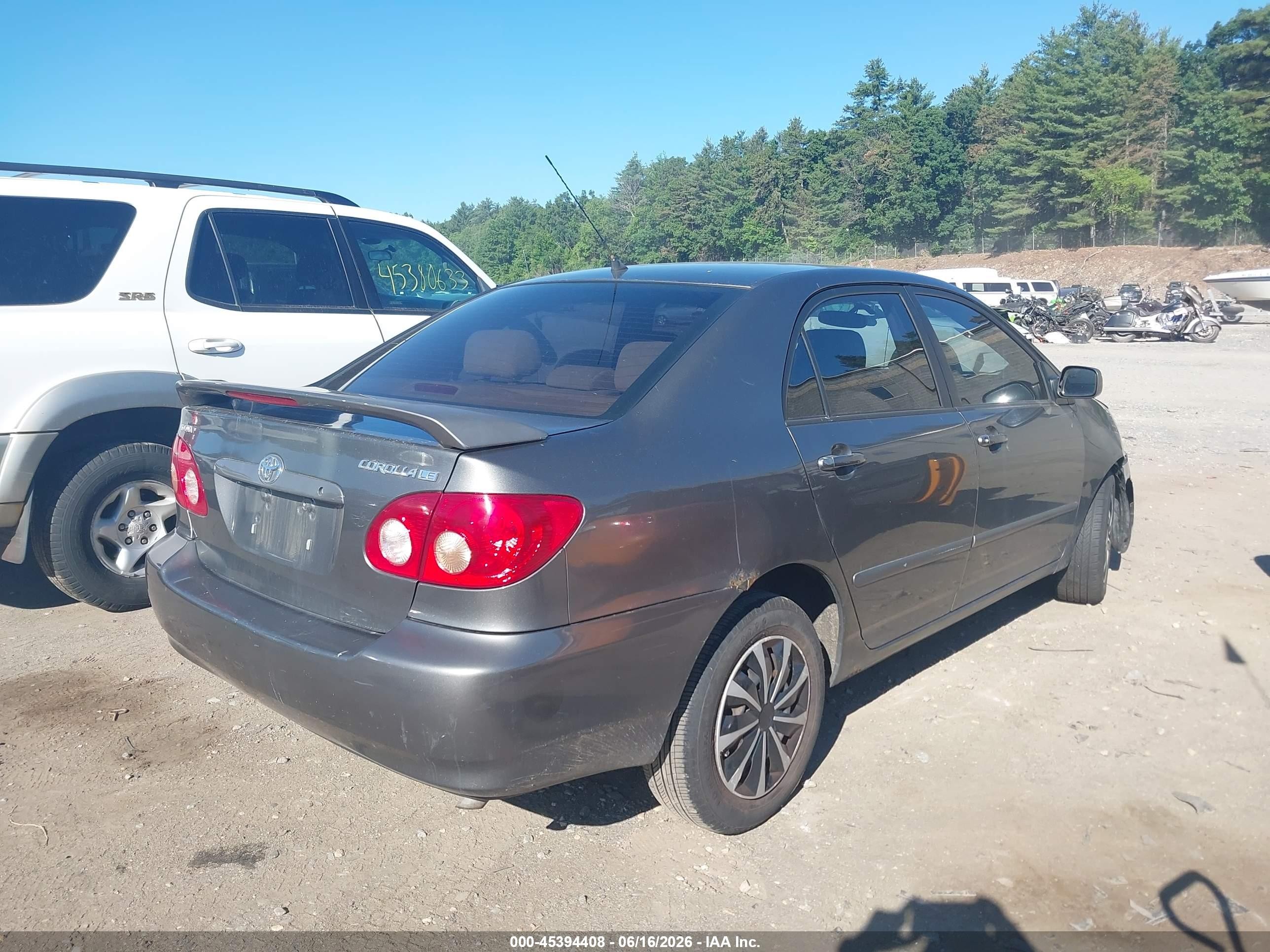 2006 Toyota Corolla Le Gray vin: 2T1BR32E56C663054