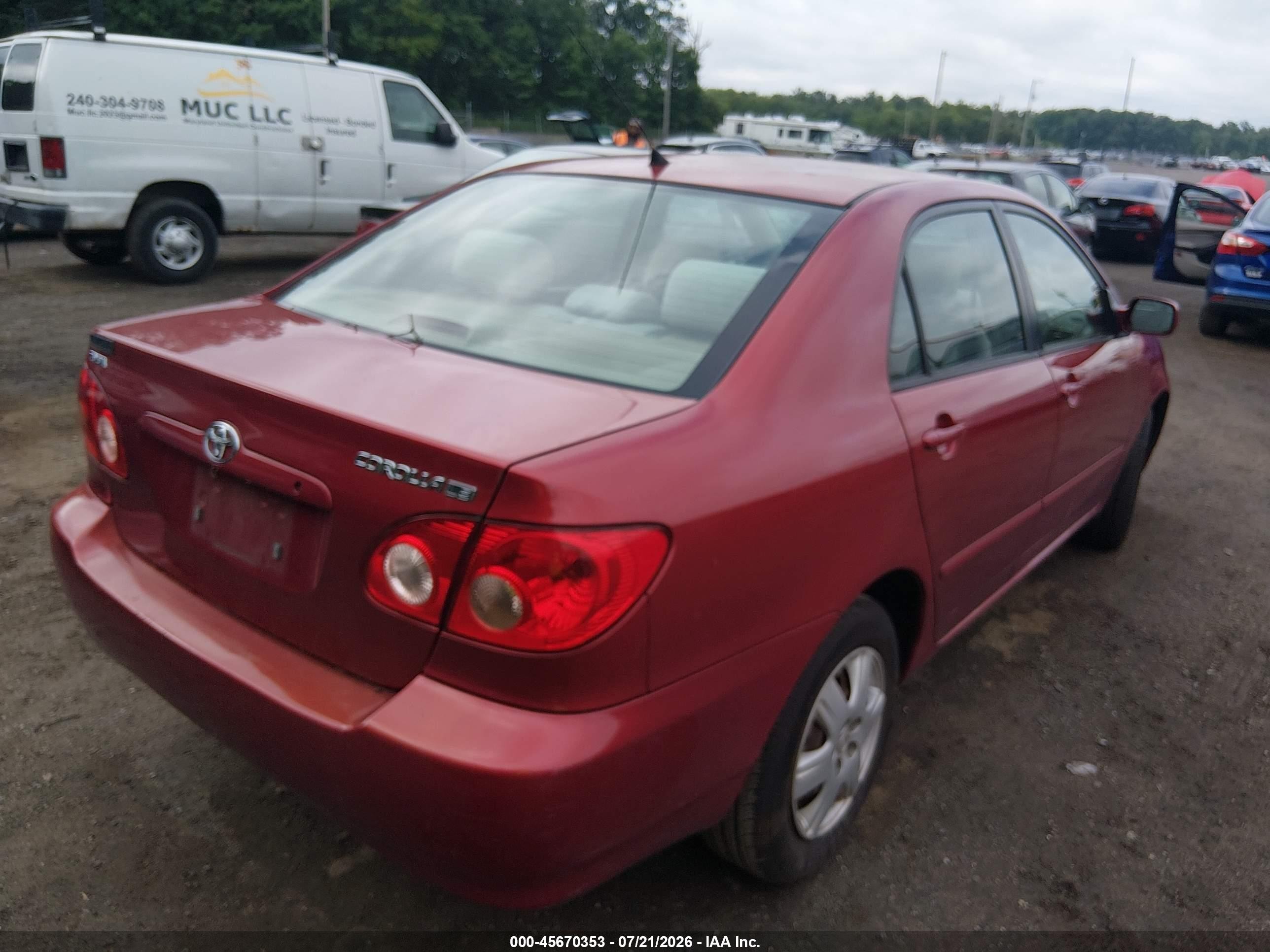 2008 Toyota Corolla Le Red vin: 2T1BR32E58C931846