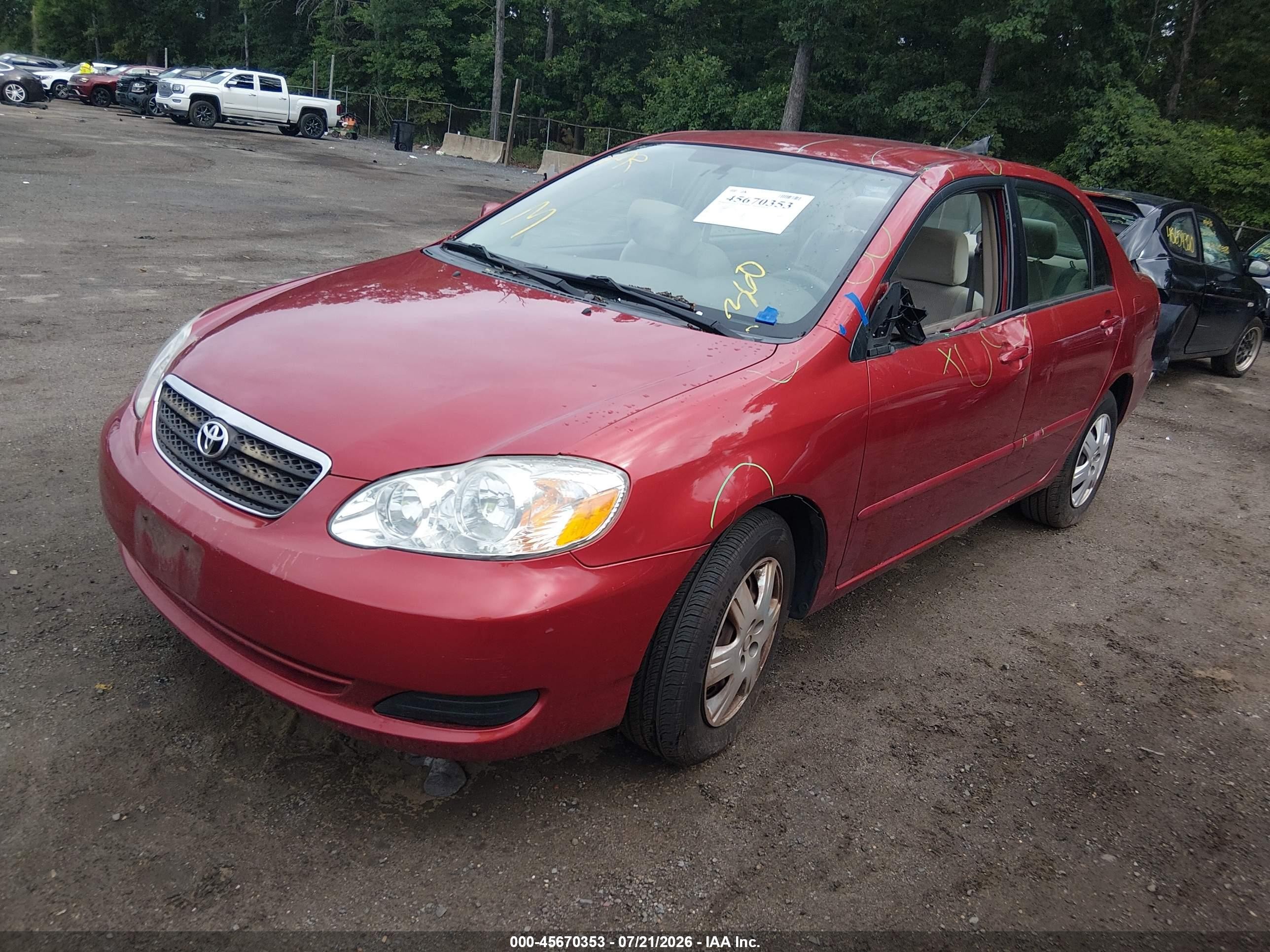 2008 Toyota Corolla Le Red vin: 2T1BR32E58C931846
