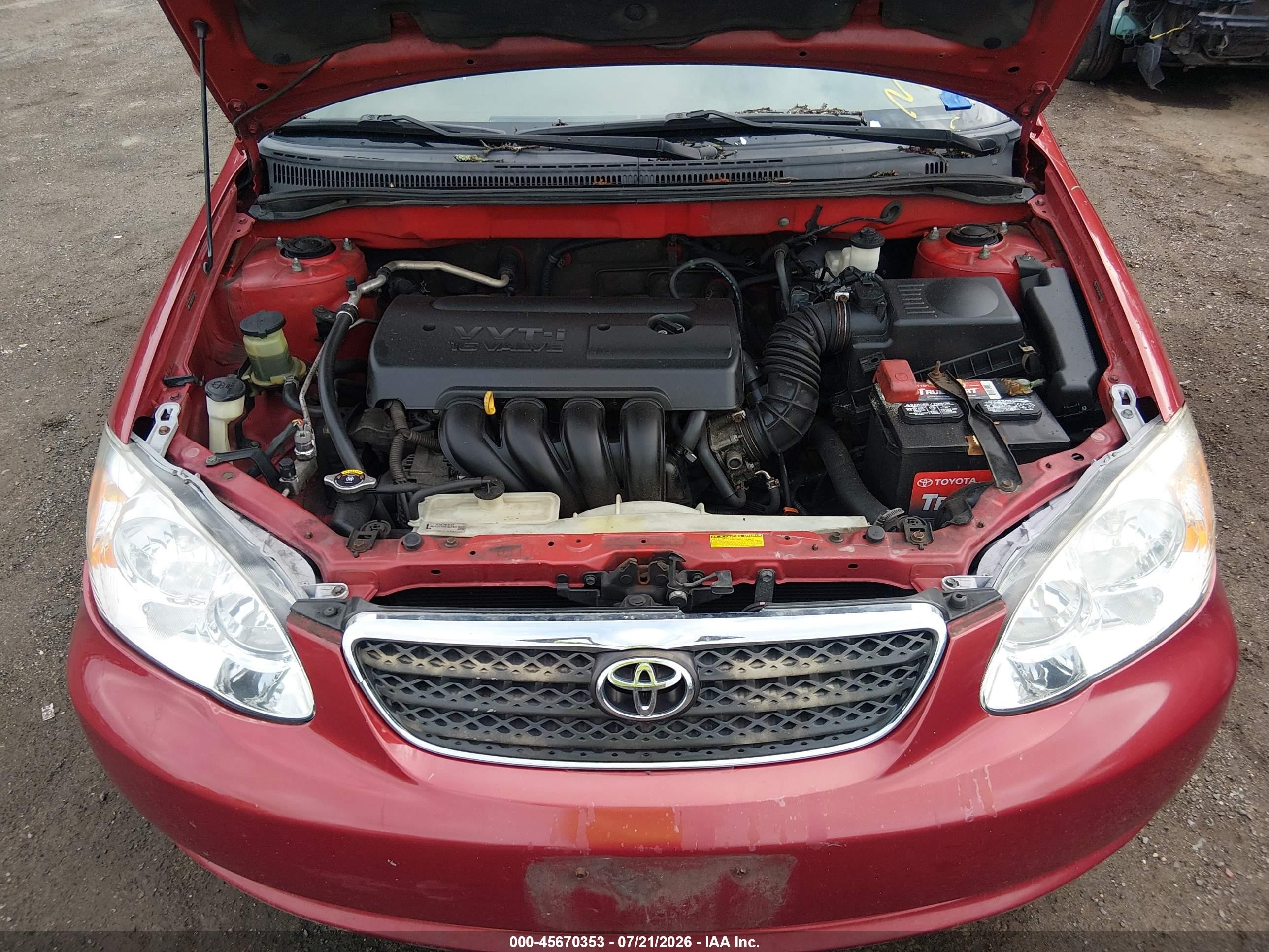 2008 Toyota Corolla Le Red vin: 2T1BR32E58C931846