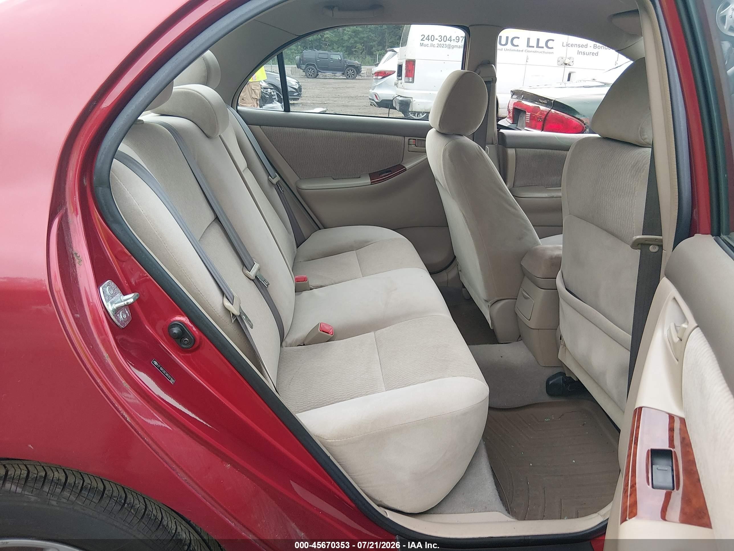 2008 Toyota Corolla Le Red vin: 2T1BR32E58C931846