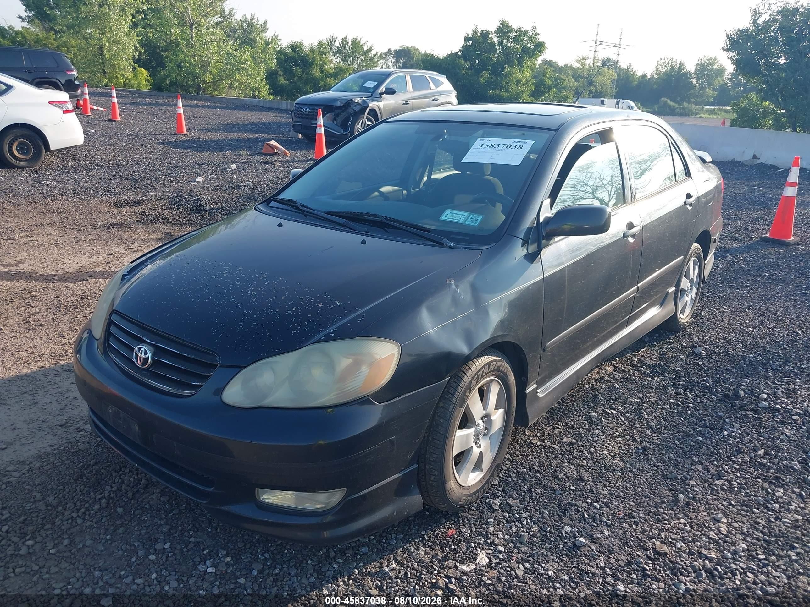 2003 Toyota Corolla S Black vin: 2T1BR32E63C087342