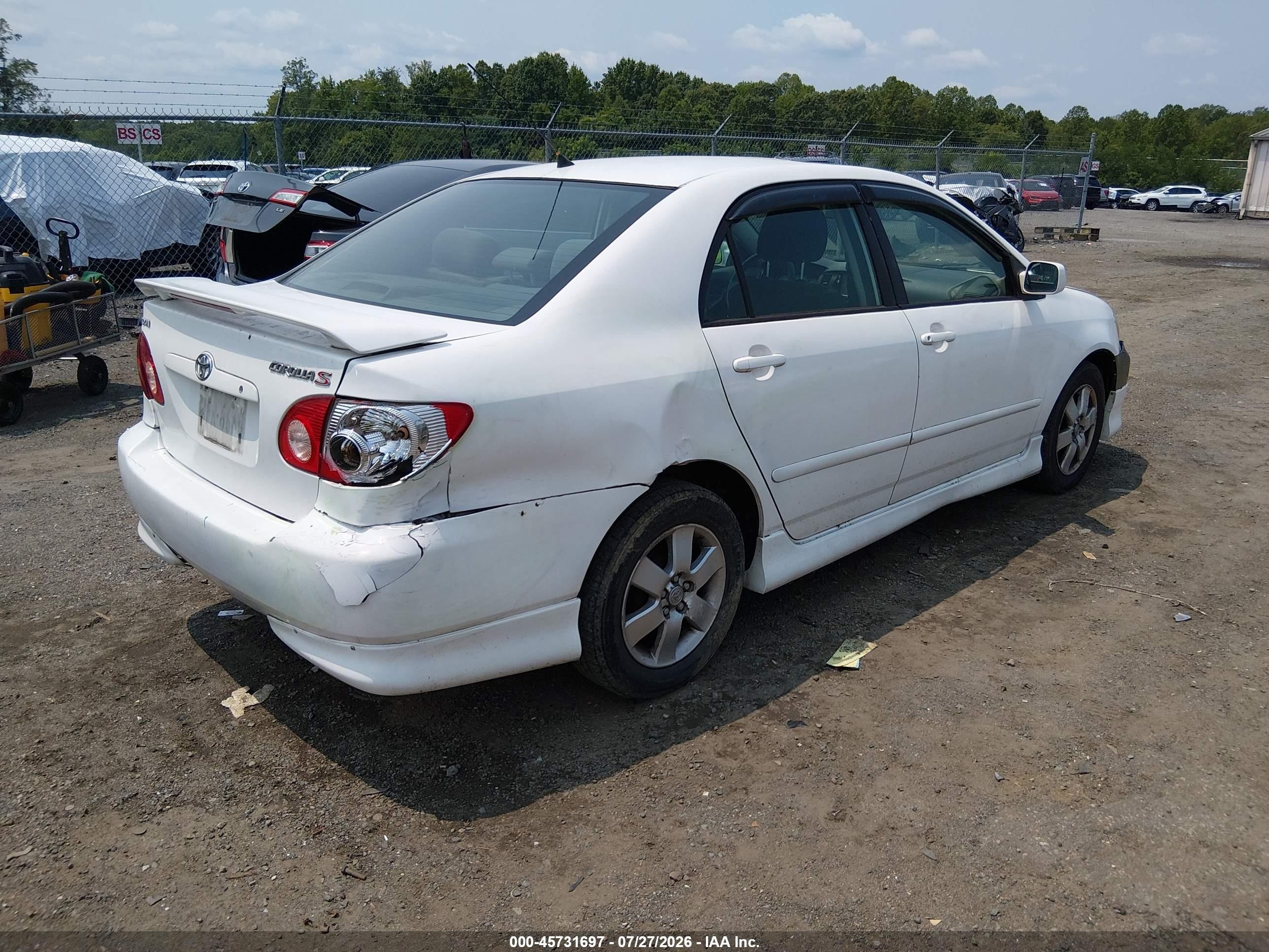 2005 Toyota Corolla S White vin: 2T1BR32E65C403888