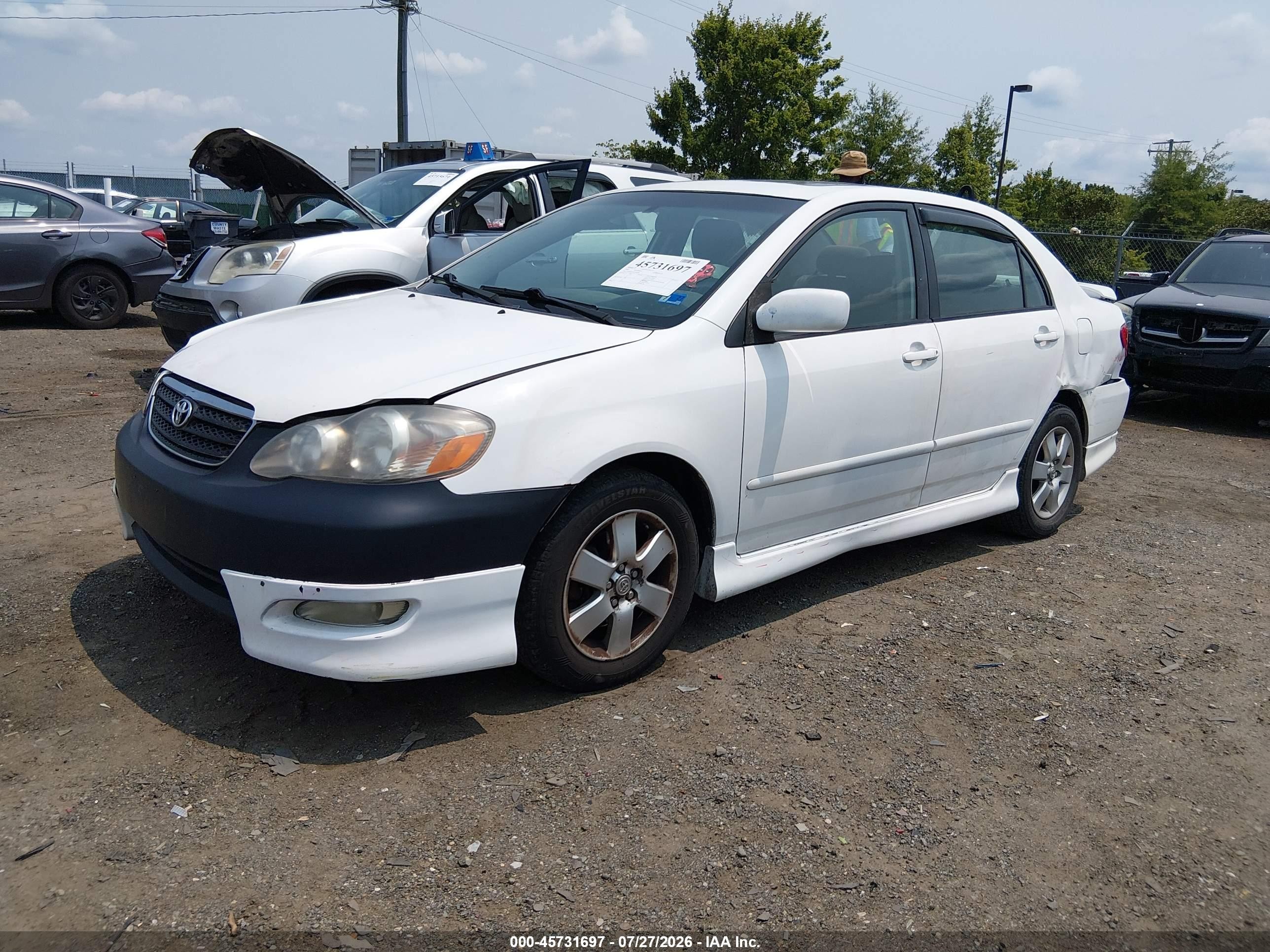 2005 Toyota Corolla S White vin: 2T1BR32E65C403888