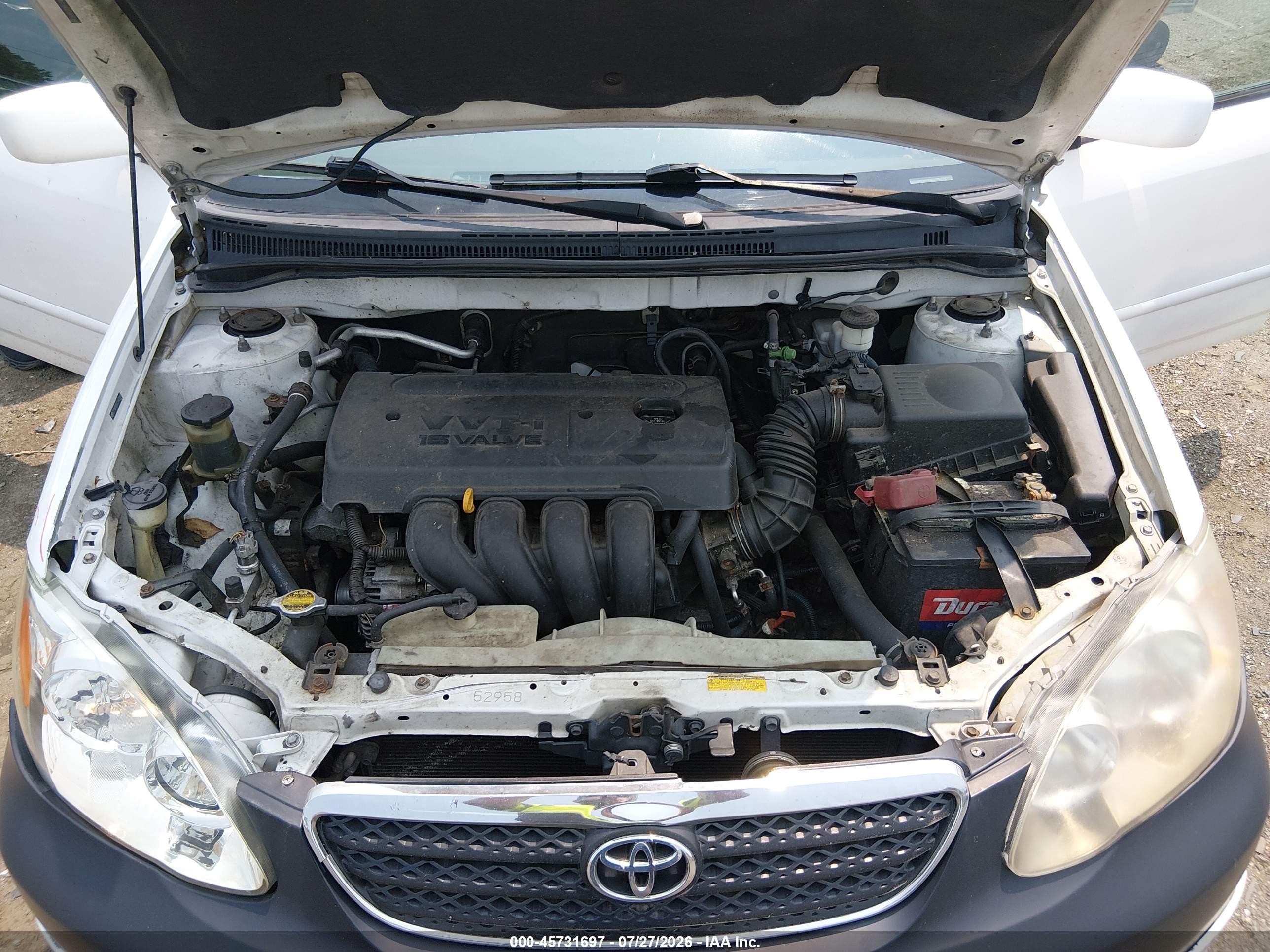 2005 Toyota Corolla S White vin: 2T1BR32E65C403888