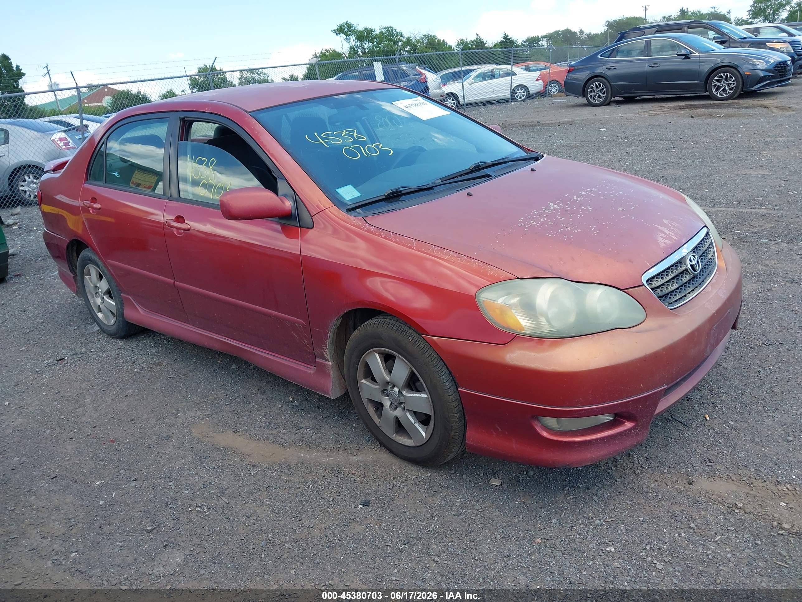 2005 Toyota Corolla S Red vin: 2T1BR32E65C431321