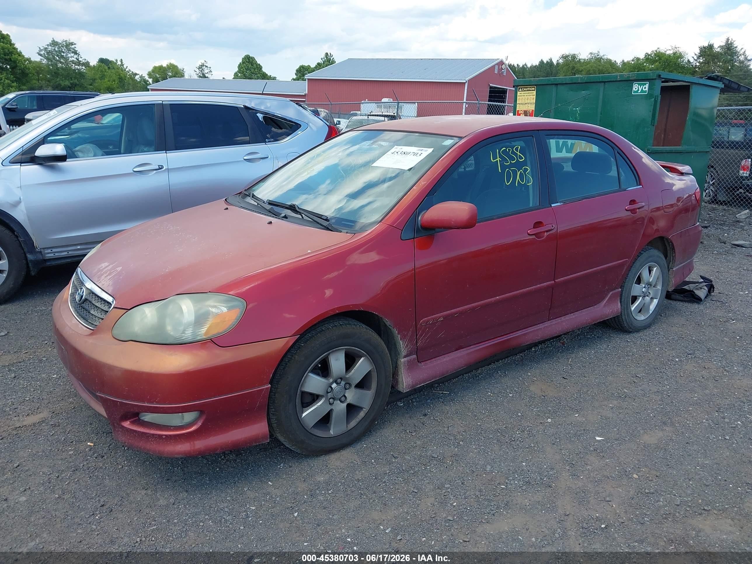 2005 Toyota Corolla S Red vin: 2T1BR32E65C431321