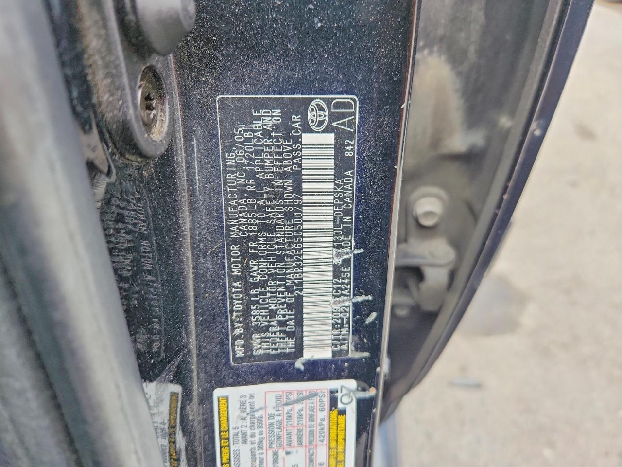 2005 Toyota Corolla S Черный vin: 2T1BR32E65C500797